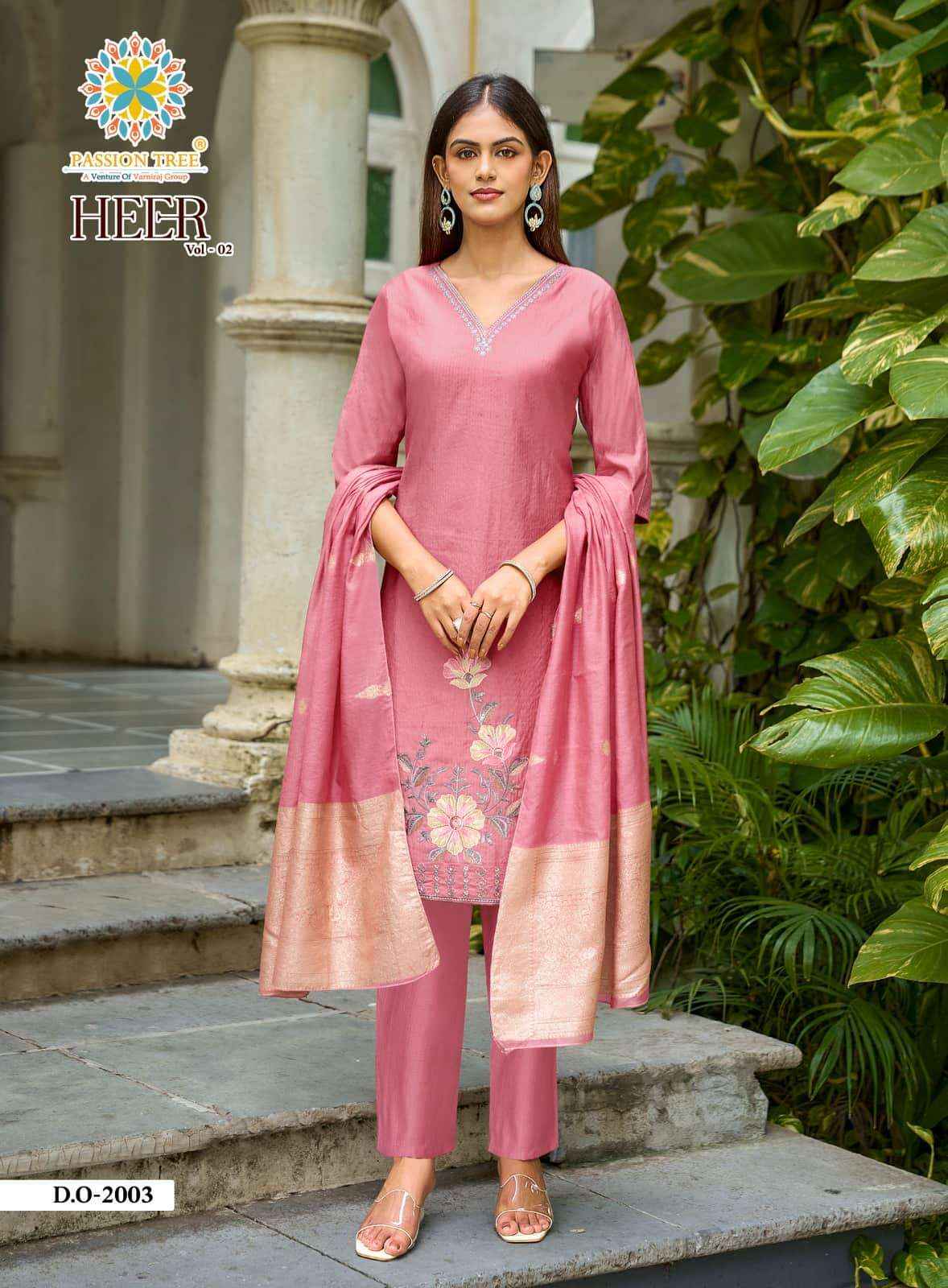 Passion Tree Heer Vol 2 Occasion Wear Kurti Pant Dupatta Set _ Wholesale Factory Rate ( 8 Pcs Catalog )