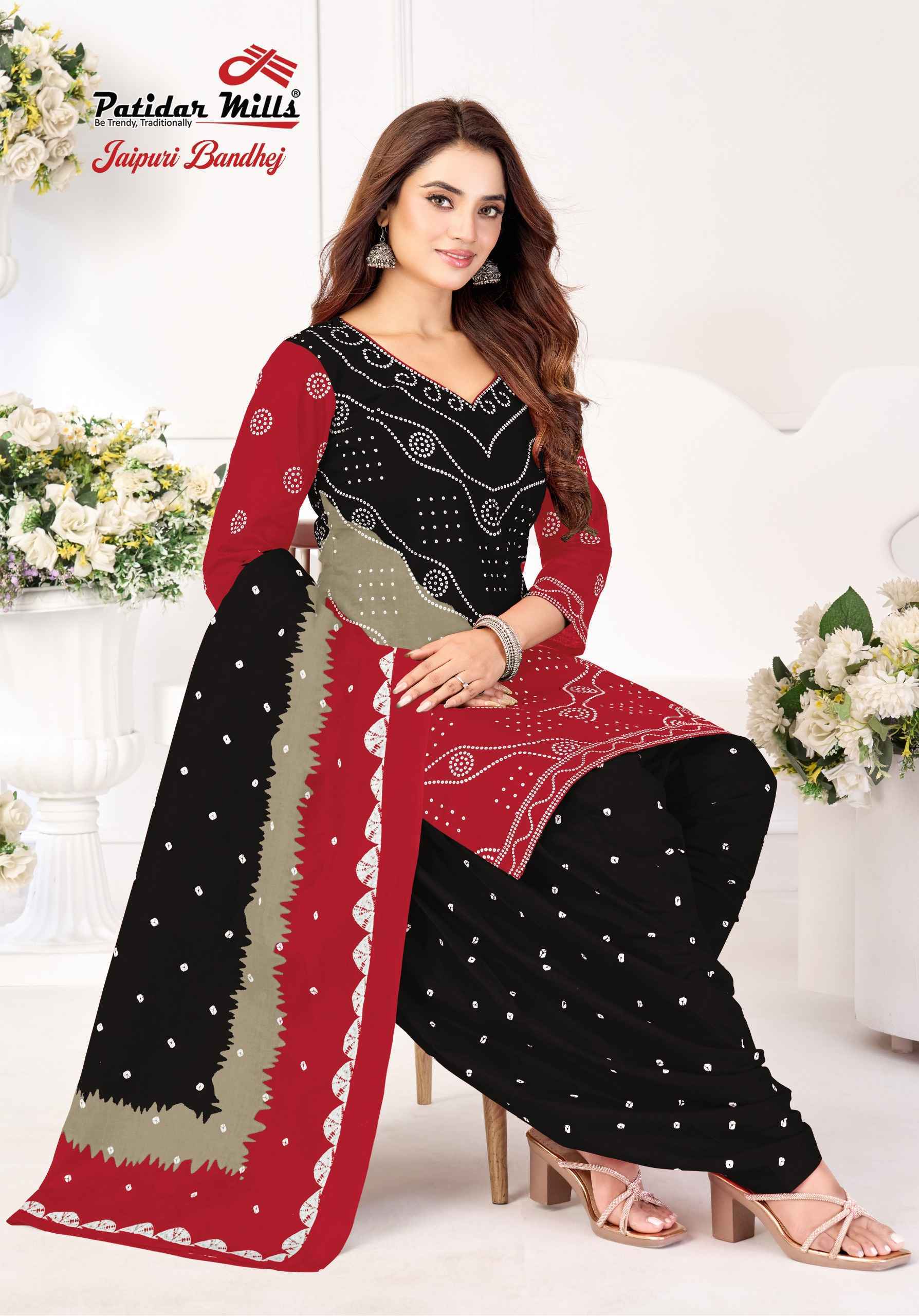 Patidar Mills Jaipuri Bandhej Vol 1 - Wholesale Cotton Dress Material ( 10 pcs Catalog )