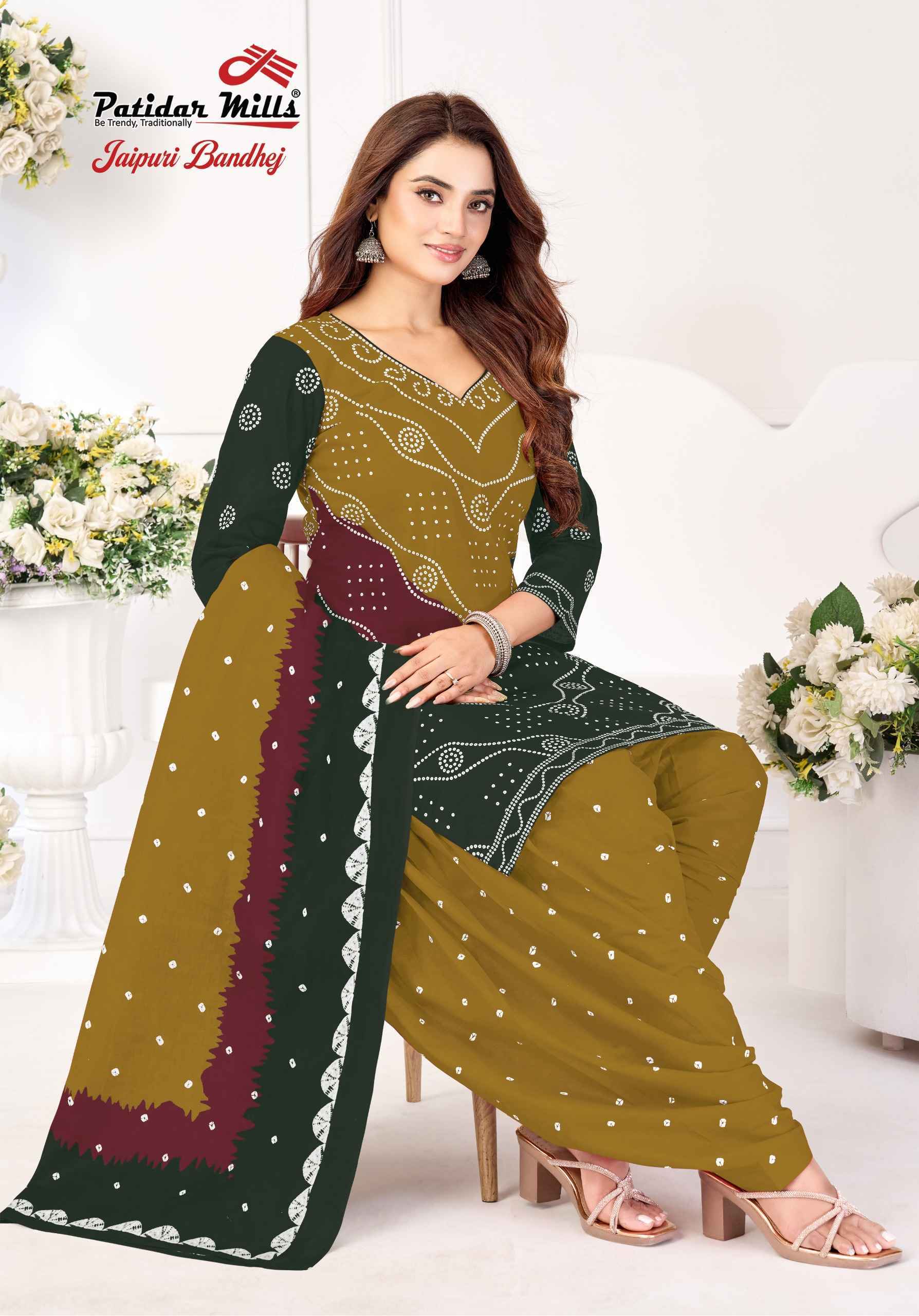 Patidar Mills Jaipuri Bandhej Vol 1 - Wholesale Cotton Dress Material ( 10 pcs Catalog )