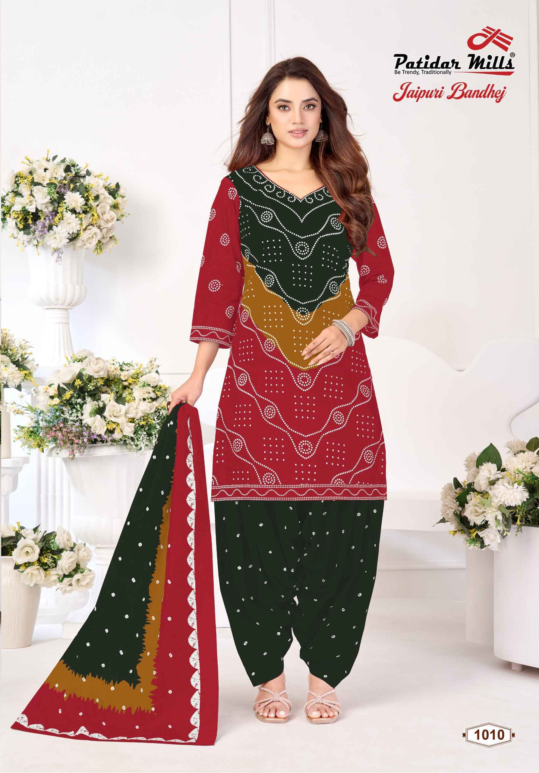 Patidar Mills Jaipuri Bandhej Vol 1 - Wholesale Cotton Dress Material ( 10 pcs Catalog )