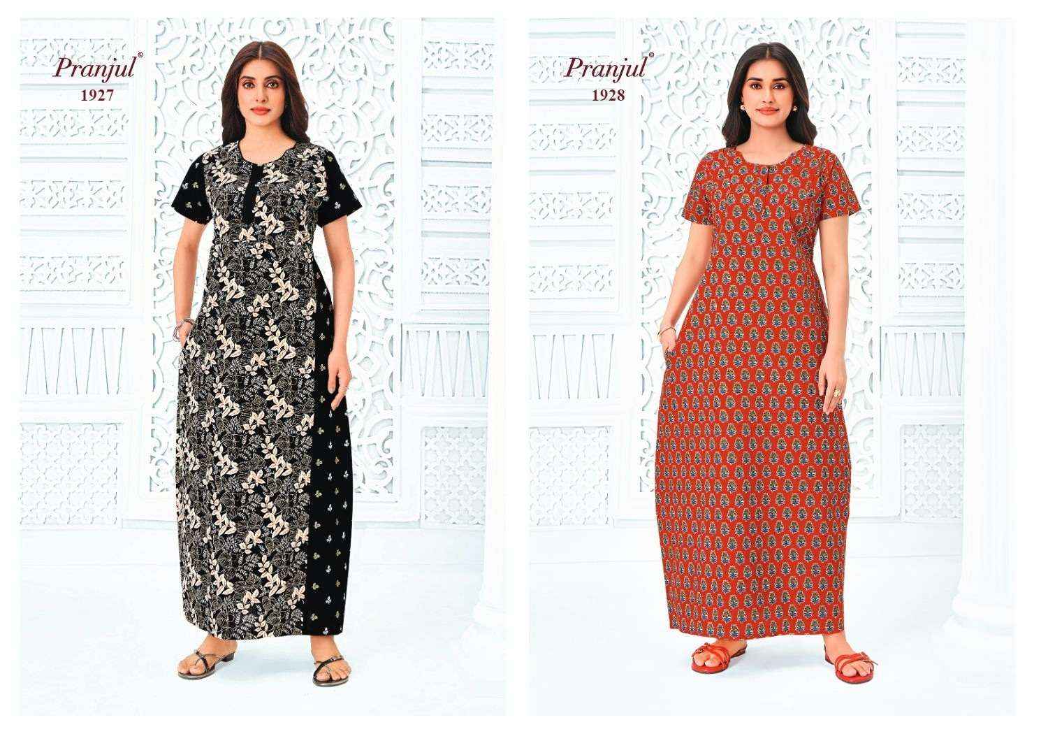 Pranjul Pragati Vol 19 - Ladies Wear Cotton Nighty Gown ( 15 Pcs Catalog )