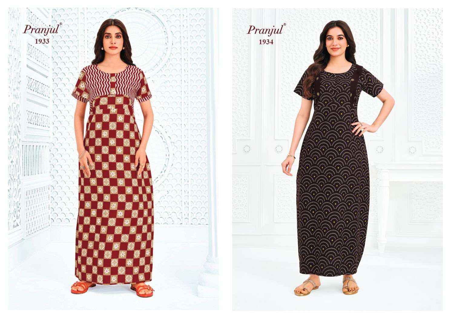 Pranjul Pragati Vol 19 - Ladies Wear Cotton Nighty Gown ( 15 Pcs Catalog )
