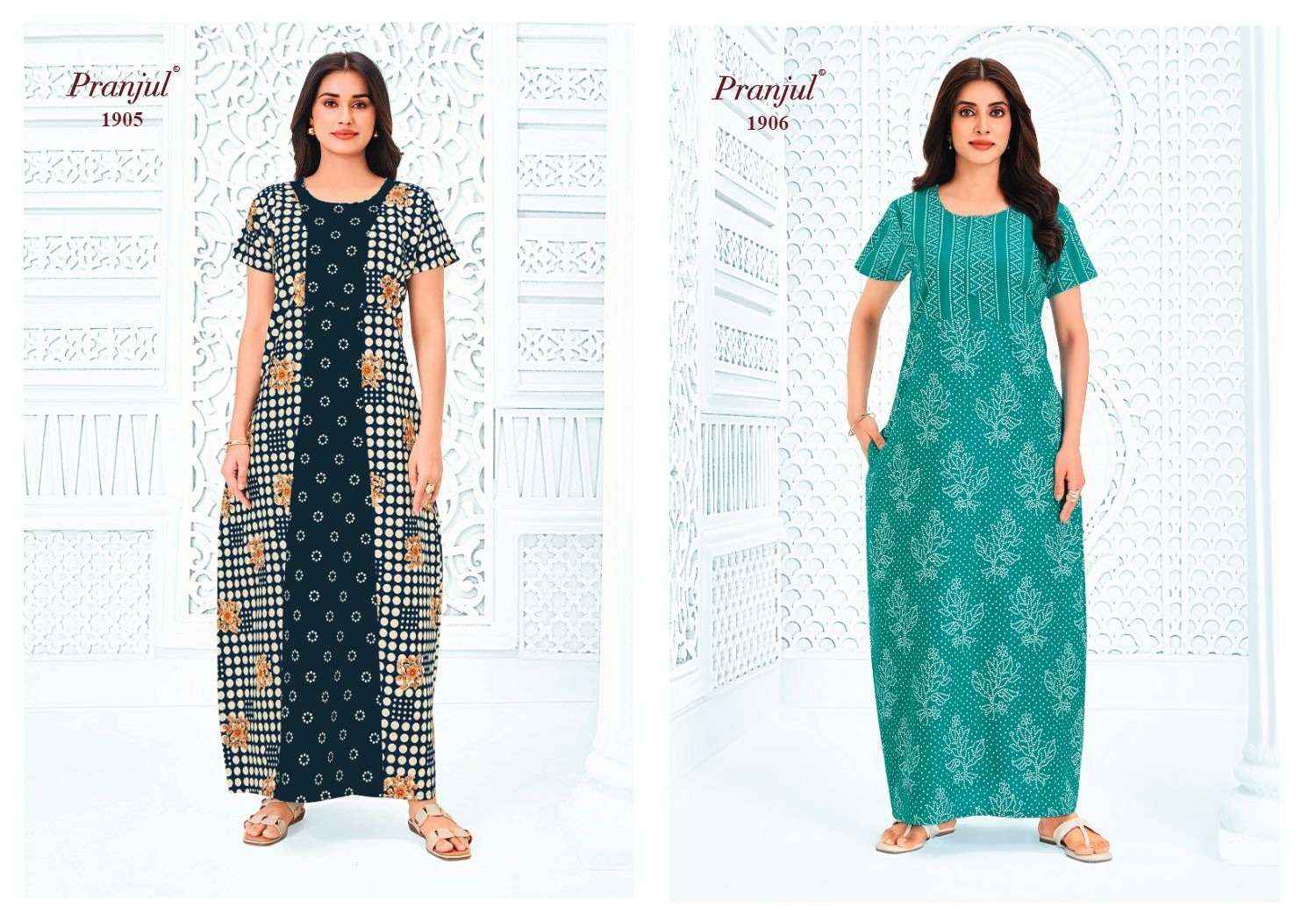 Pranjul Pragati Vol 19 - Ladies Wear Cotton Nighty Gown ( 15 Pcs Catalog )