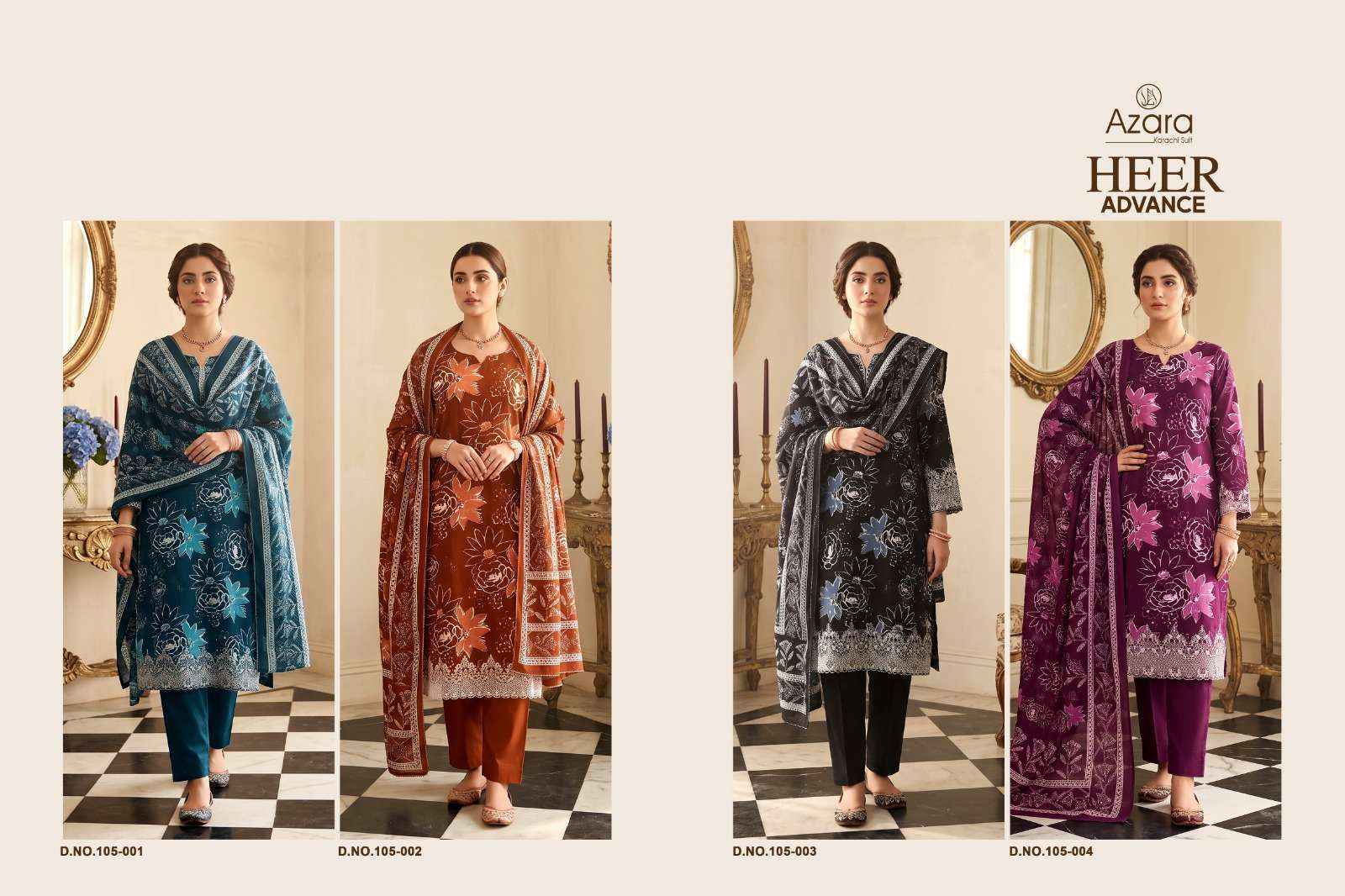 Radhika Azara Heer Advance Fancy Cotton Dress Material _ Wholesale Factory Rate ( 4 Pcs Catalog )