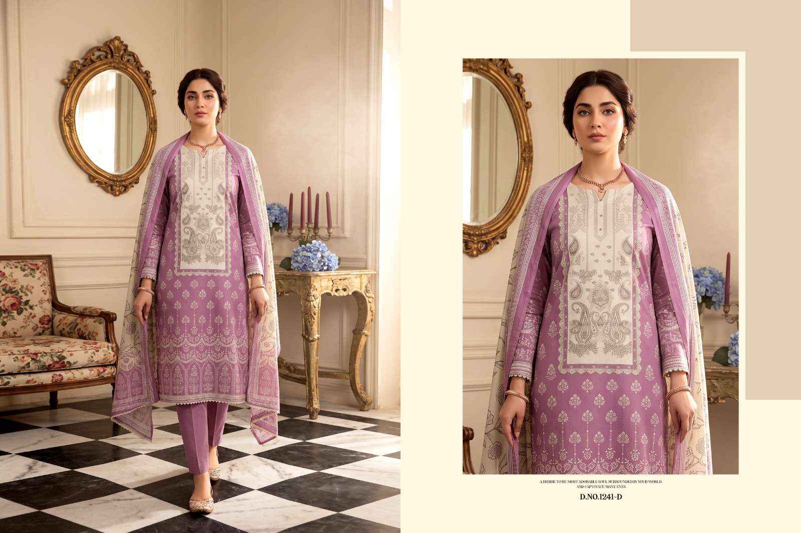 Radhika Azara Kalki 1241 Pure Jam Cotton Ladies Dress Material _ Wholesale Factory Rate ( 4 Pcs Catalog )