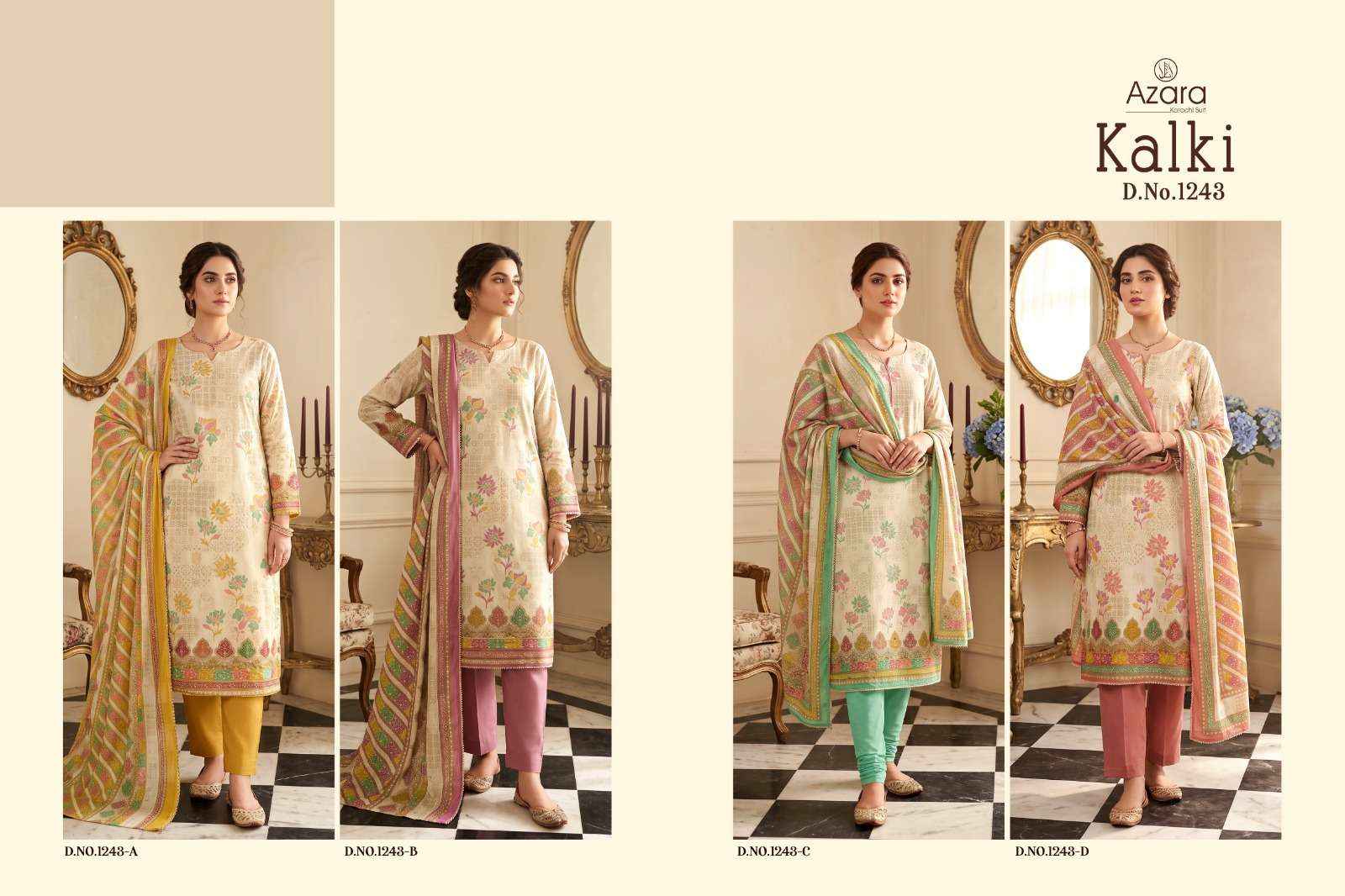 Radhika Azara Kalki 1243 - Latest Catalog - Wholesale Market Surat ( 4 Pcs Catalog )