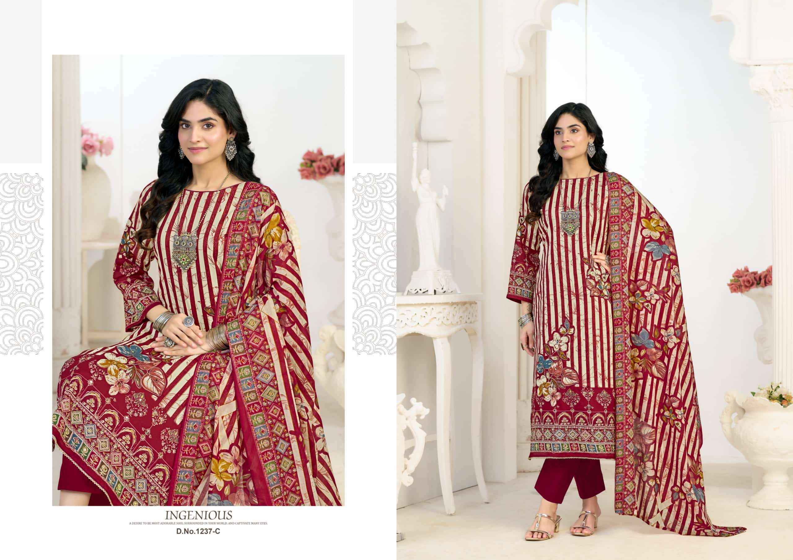 Radhika Azara Kayka 1237 Designer Printed Fancy Cotton Dress Material _ Wholesale Factory Rate ( 4 Pcs Catalog )