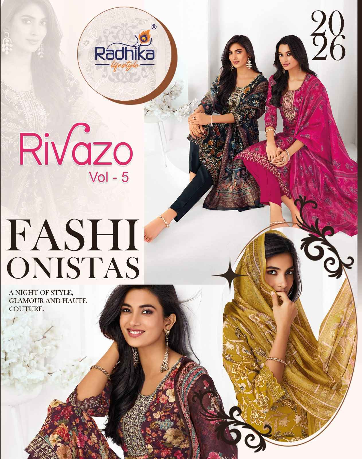 Radhika Lifestyle Rivazo Vol 5 Reyon Readymade Suits | factory direct wholesale clothing india online ( 8 pcs Catalogue )