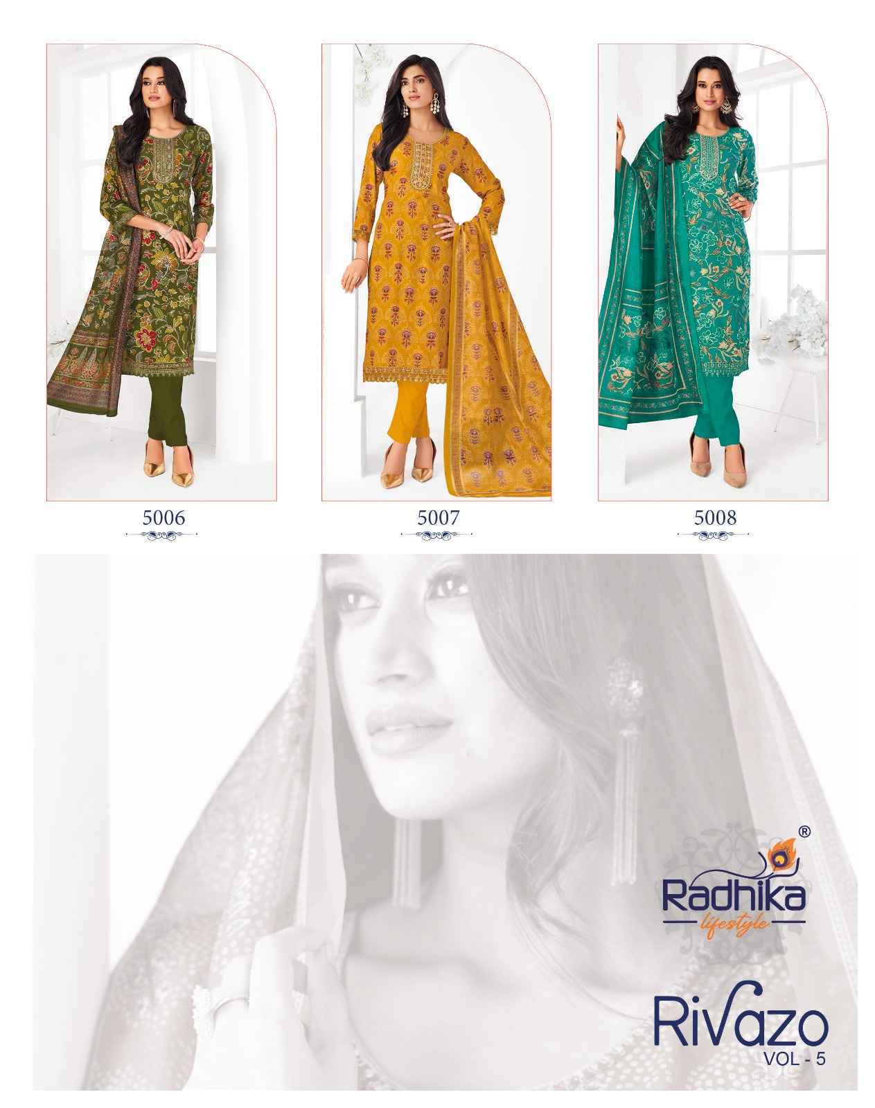 Radhika Lifestyle Rivazo Vol 5 Reyon Readymade Suits | factory direct wholesale clothing india online ( 8 pcs Catalogue )