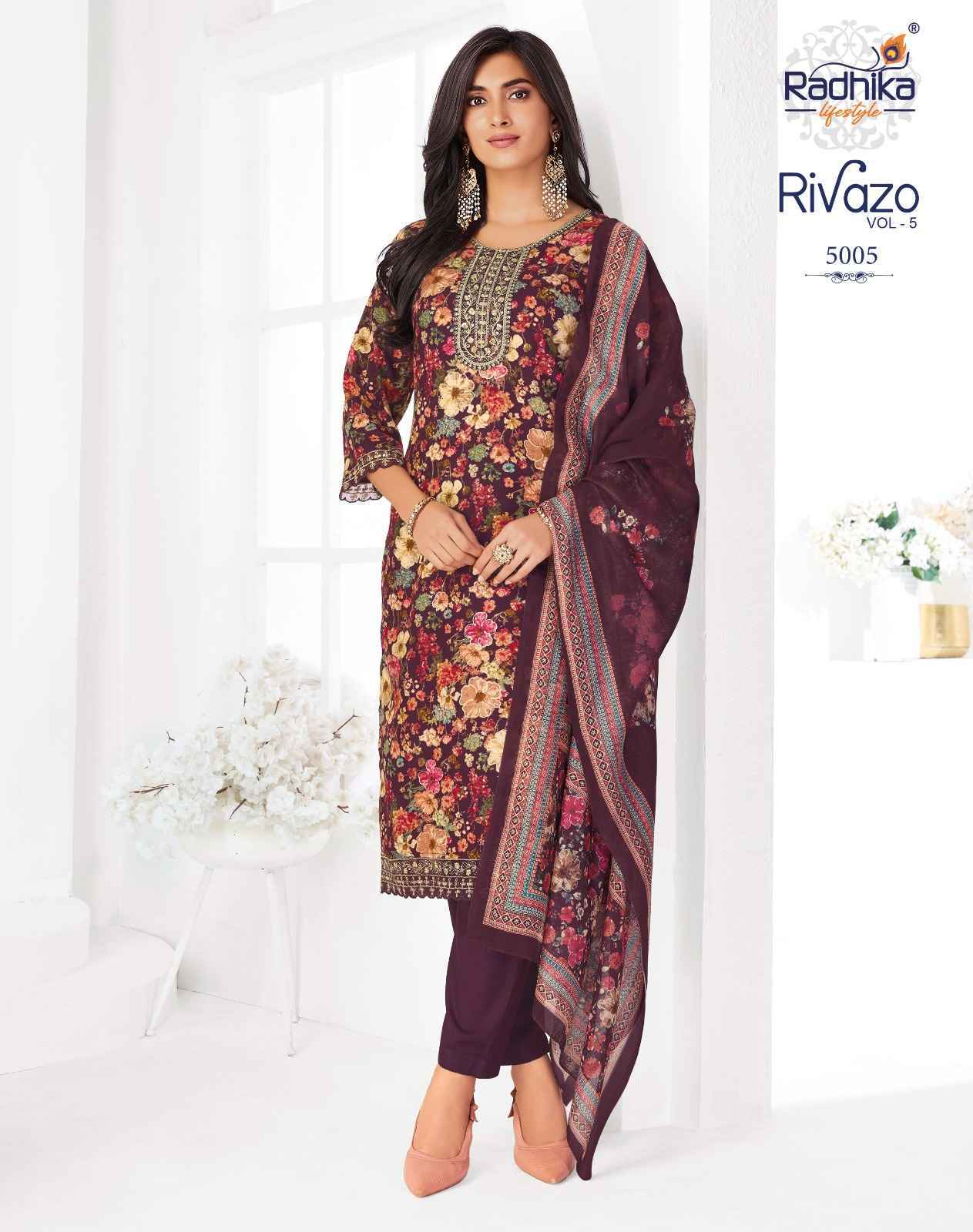 Radhika Lifestyle Rivazo Vol 5 Reyon Readymade Suits | factory direct wholesale clothing india online ( 8 pcs Catalogue )