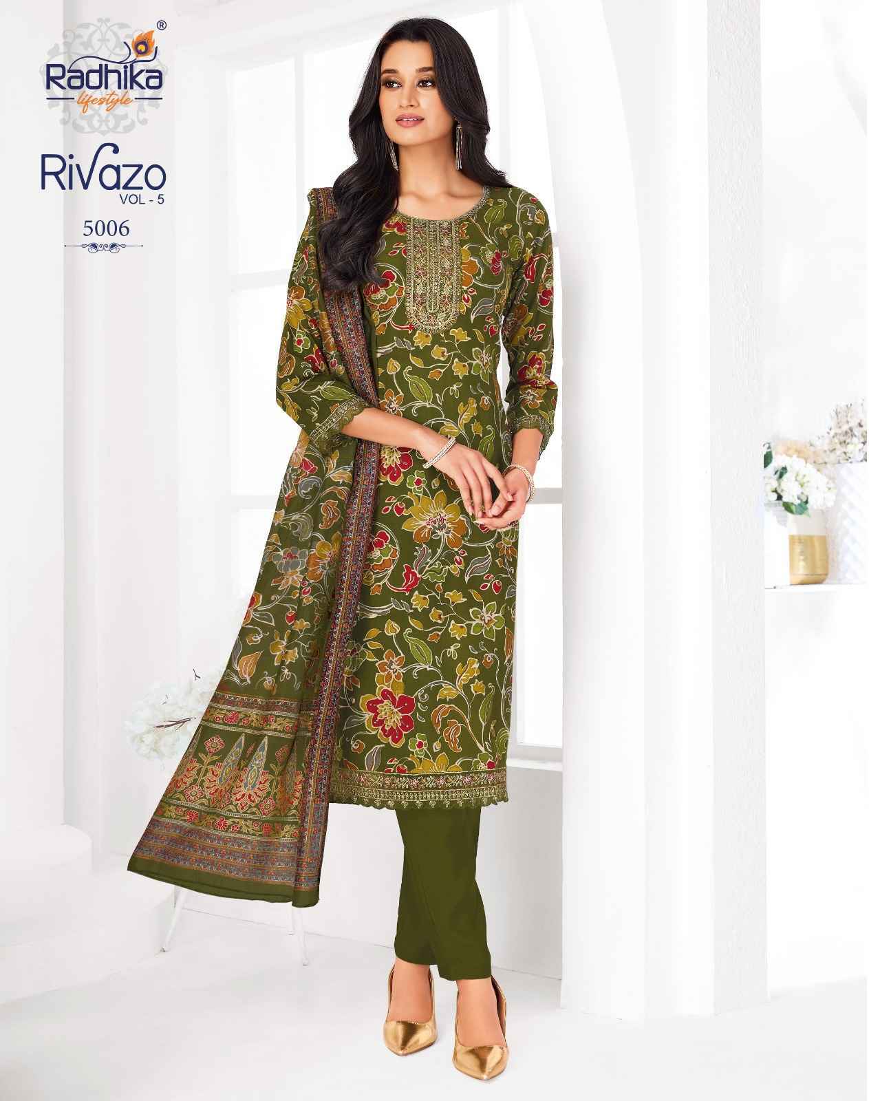 Radhika Lifestyle Rivazo Vol 5 Reyon Readymade Suits | factory direct wholesale clothing india online ( 8 pcs Catalogue )