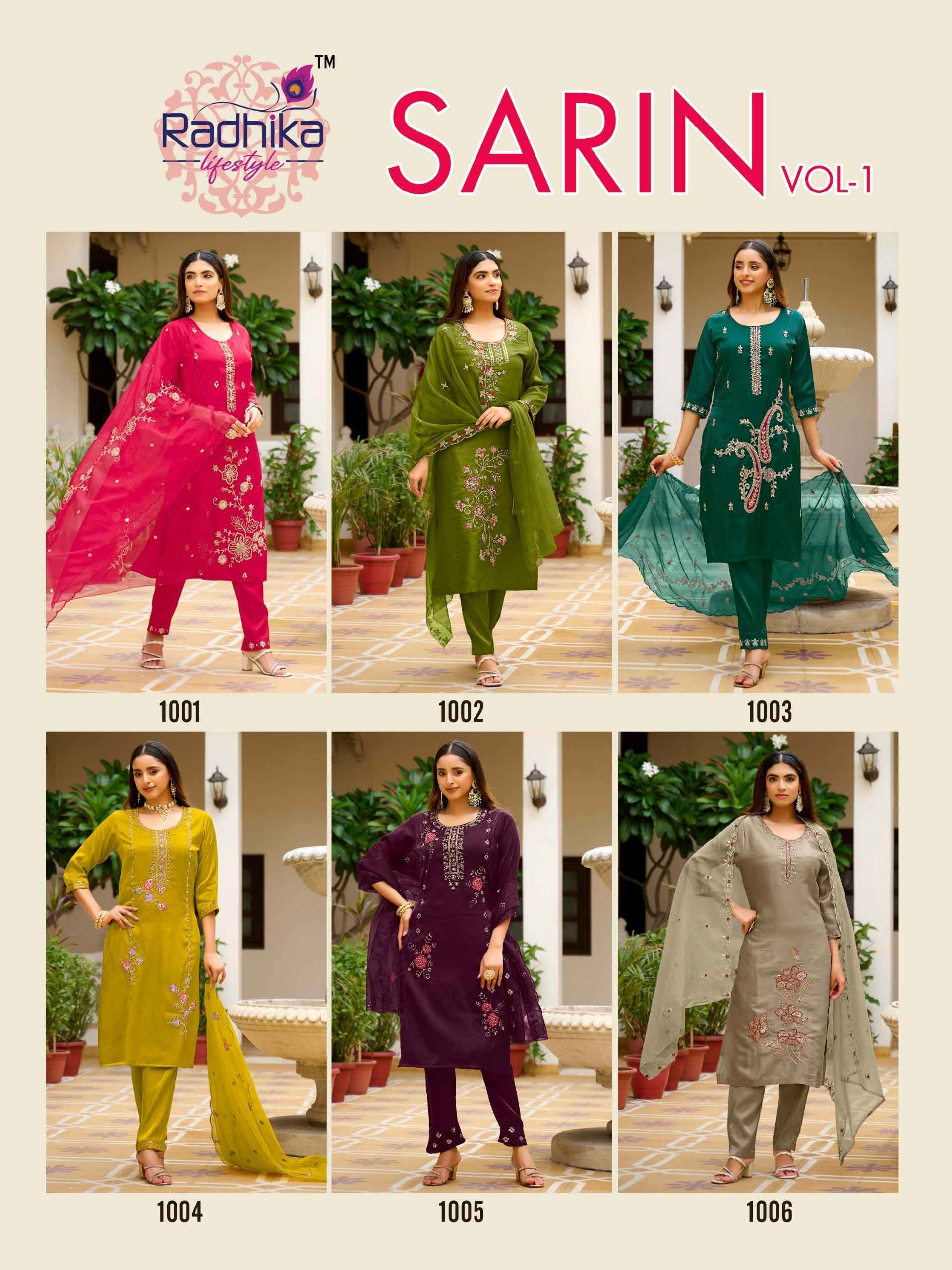 Radhika Lifestyle Sarin Vol 1 | factory direct wholesale clothing india for ladies ( 6 pcs Catalogue )
