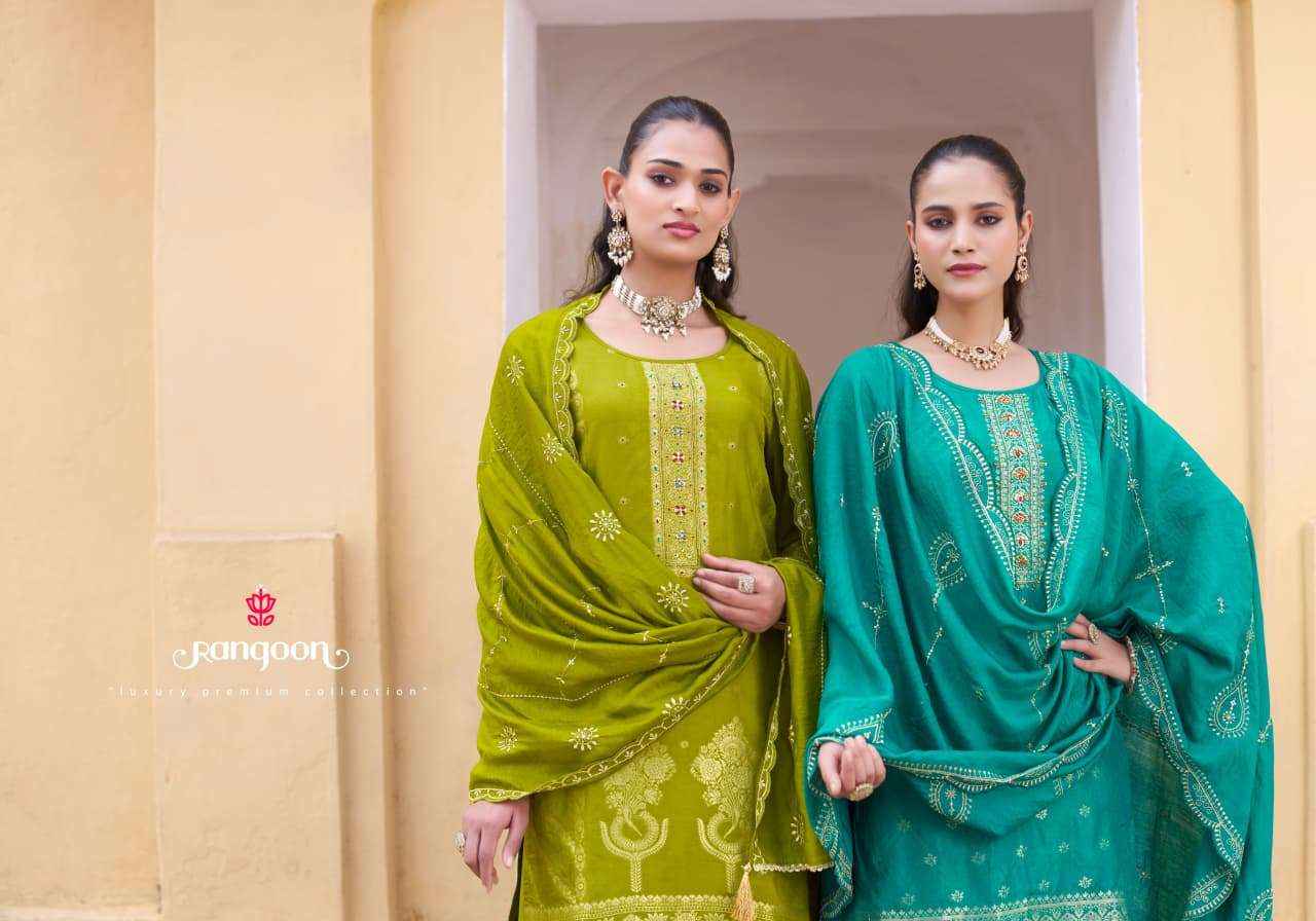 Rangoon Darpan Vol 2 Partywear Designer Gharara Dress _ Wholesale Factory Rate ( 4 Pcs Catalog )