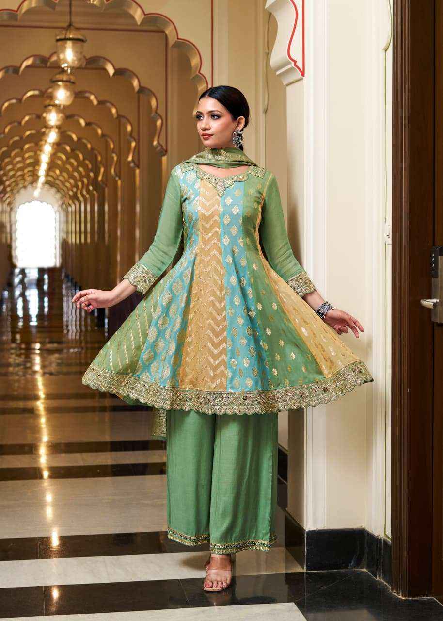 Rangoon Drva Designer 3 Piece Palazzo Dress _ Wholesale Factory Rate ( 2 Pcs Catalog )
