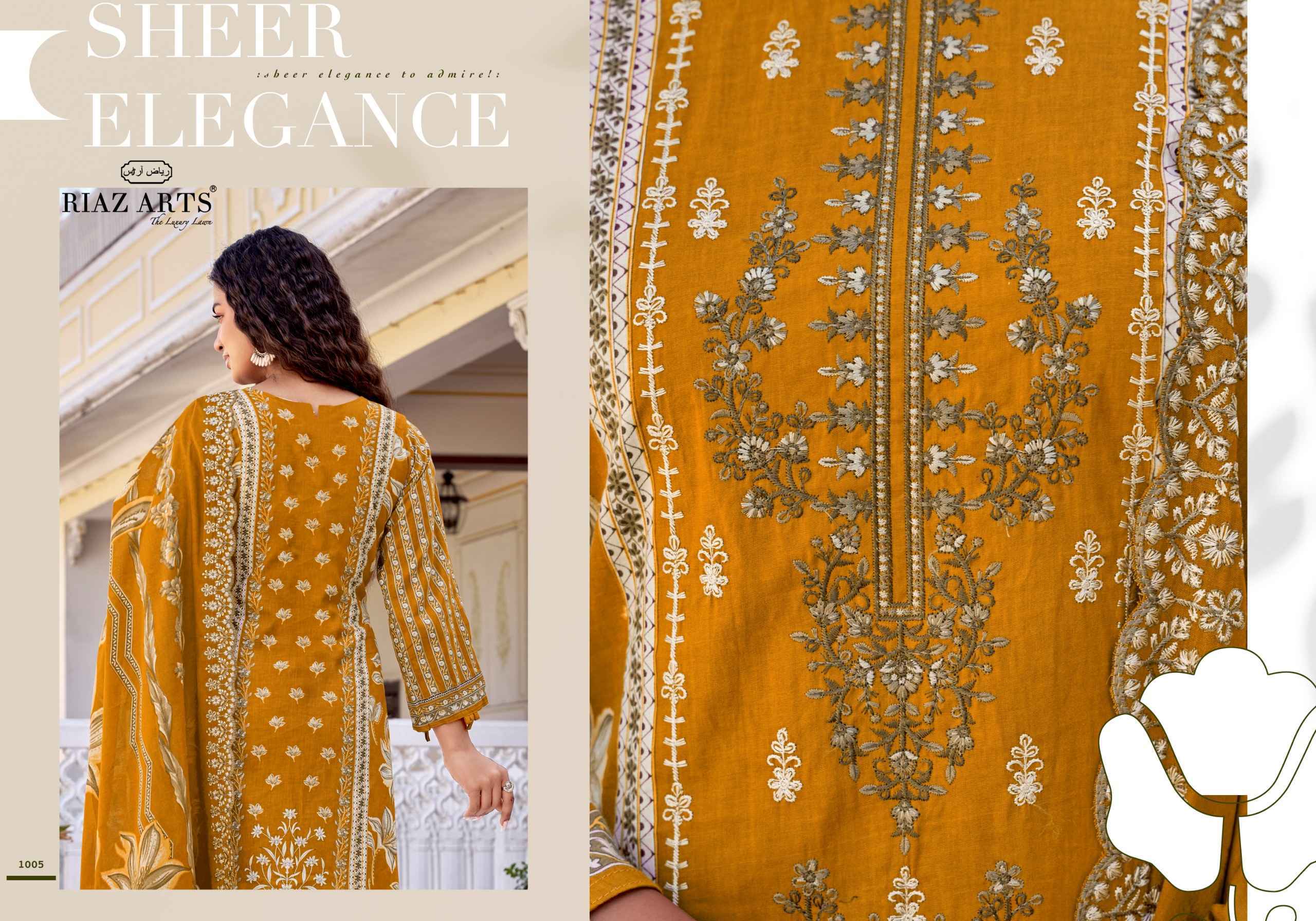 Riaz Arts Abu Rehan Lawn Cotton Dress Material - Wholesale Textile Market ( 6 pcs Catalog )