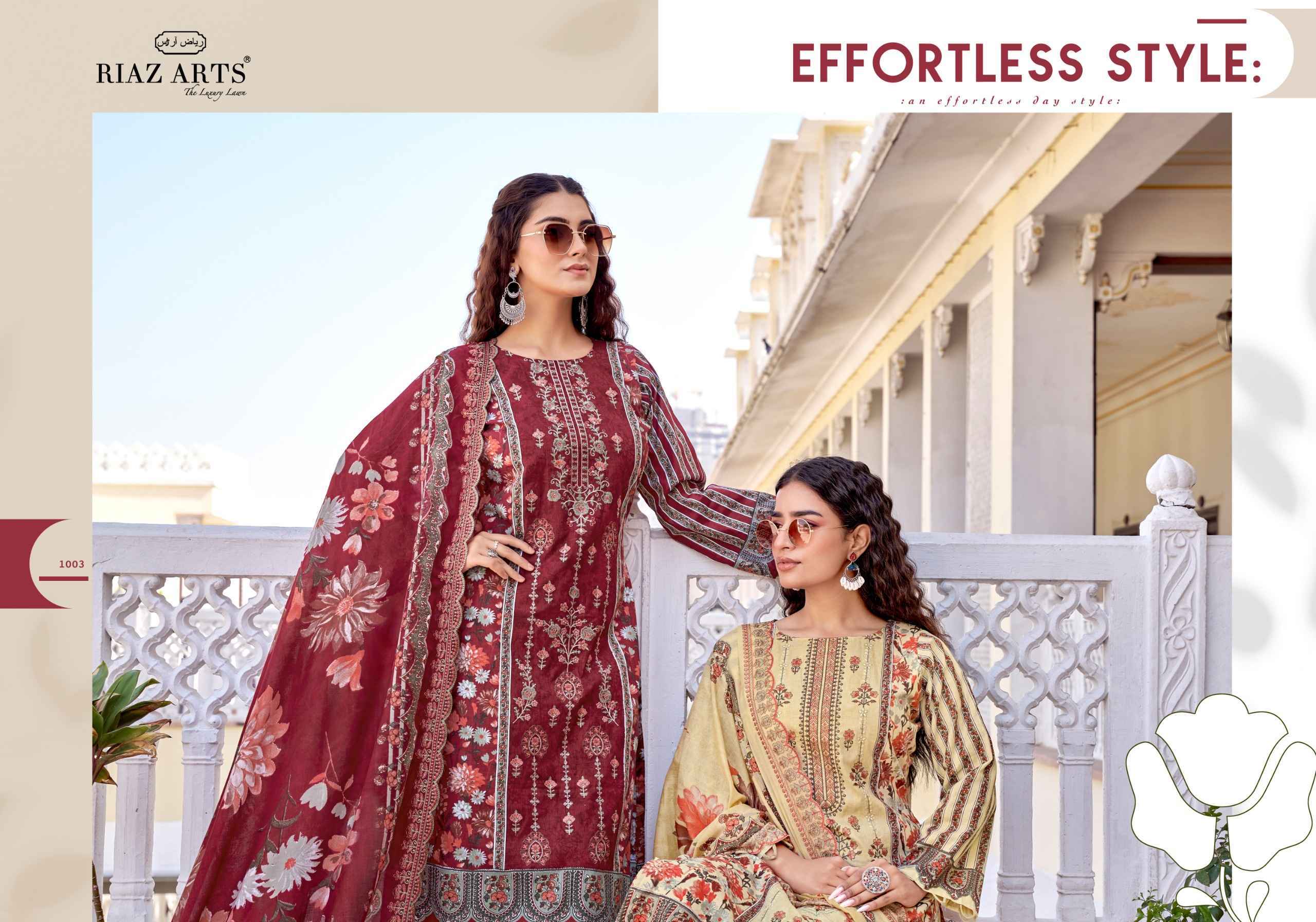 Riaz Arts Abu Rehan Lawn Cotton Dress Material - Wholesale Textile Market ( 6 pcs Catalog )
