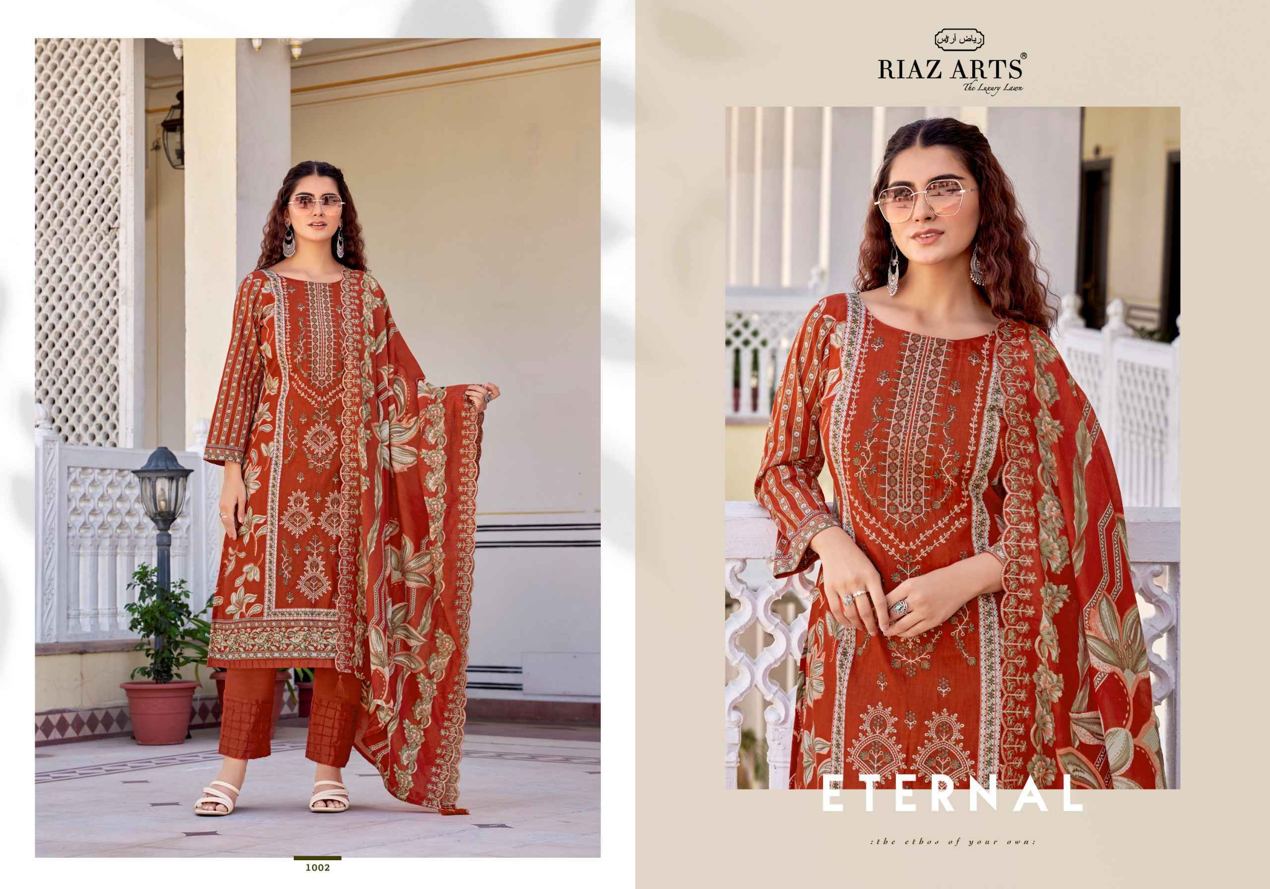 Riaz Arts Abu Rehan Lawn Cotton Dress Material - Wholesale Textile Market ( 6 pcs Catalog )