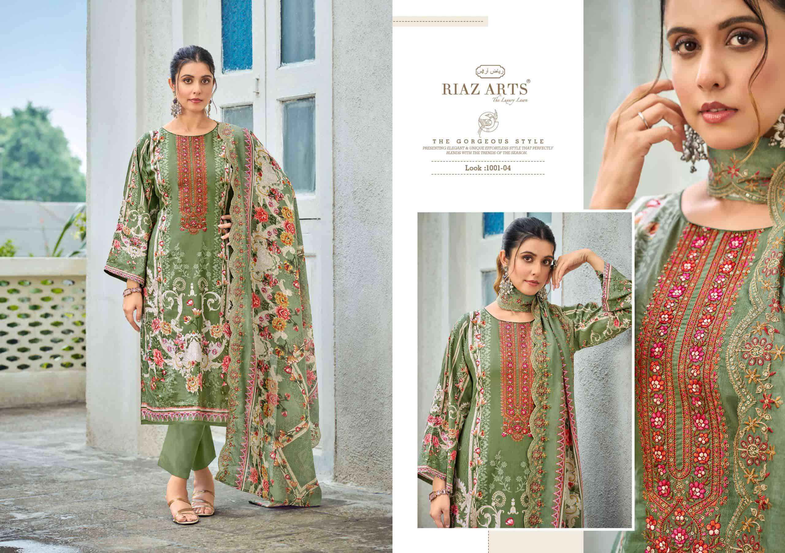 Riaz Arts Farah Exclusive Design Cotton Ladies Dress Material _ Wholesale Factory Rate ( 6 Pcs Catalog )