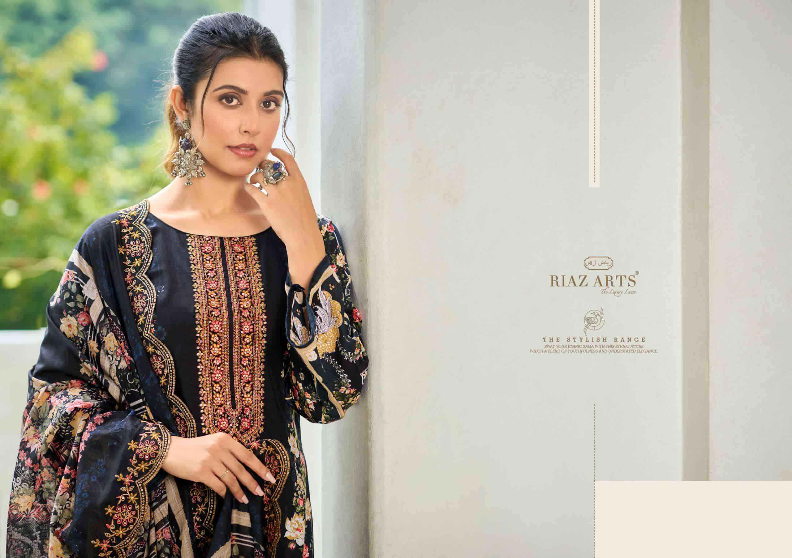 Riaz Arts Farah Exclusive Design Cotton Ladies Dress Material _ Wholesale Factory Rate ( 6 Pcs Catalog )