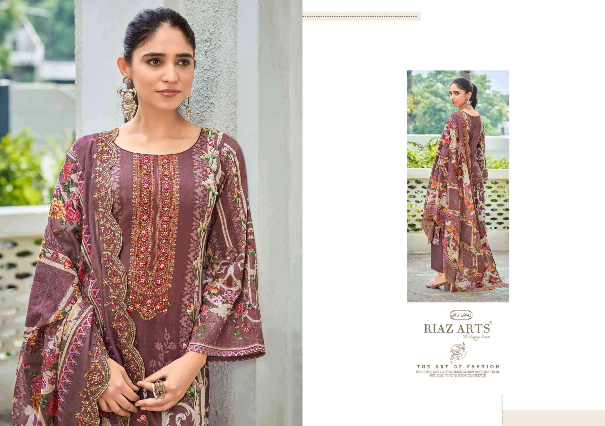 Riaz Arts Farah Exclusive Design Cotton Ladies Dress Material _ Wholesale Factory Rate ( 6 Pcs Catalog )