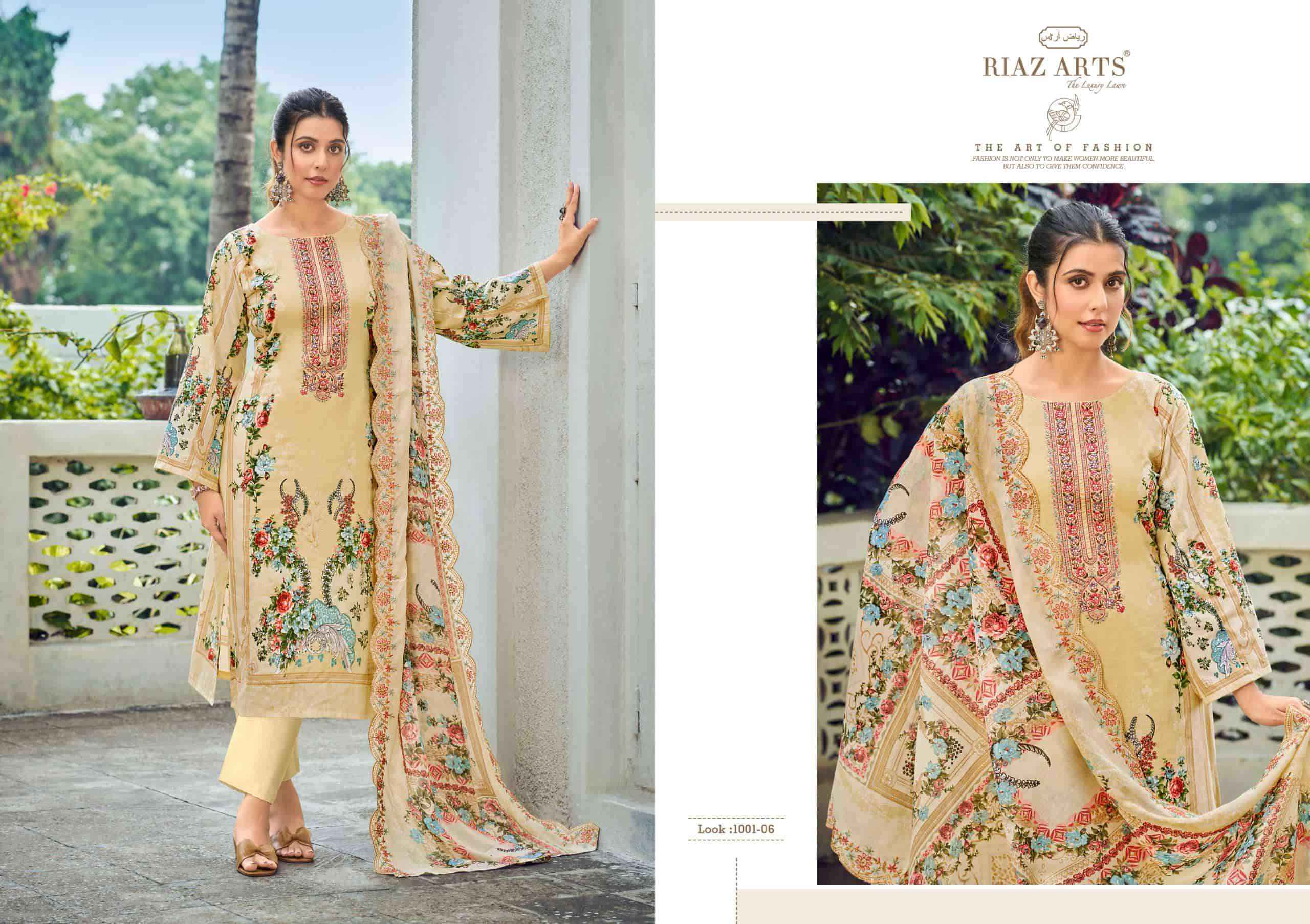 Riaz Arts Farah Exclusive Design Cotton Ladies Dress Material _ Wholesale Factory Rate ( 6 Pcs Catalog )
