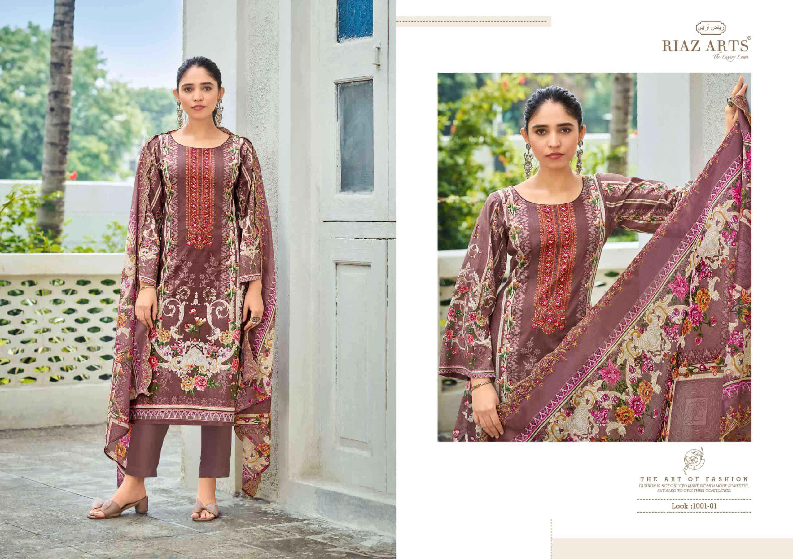 Riaz Arts Farah Exclusive Design Cotton Ladies Dress Material _ Wholesale Factory Rate ( 6 Pcs Catalog )