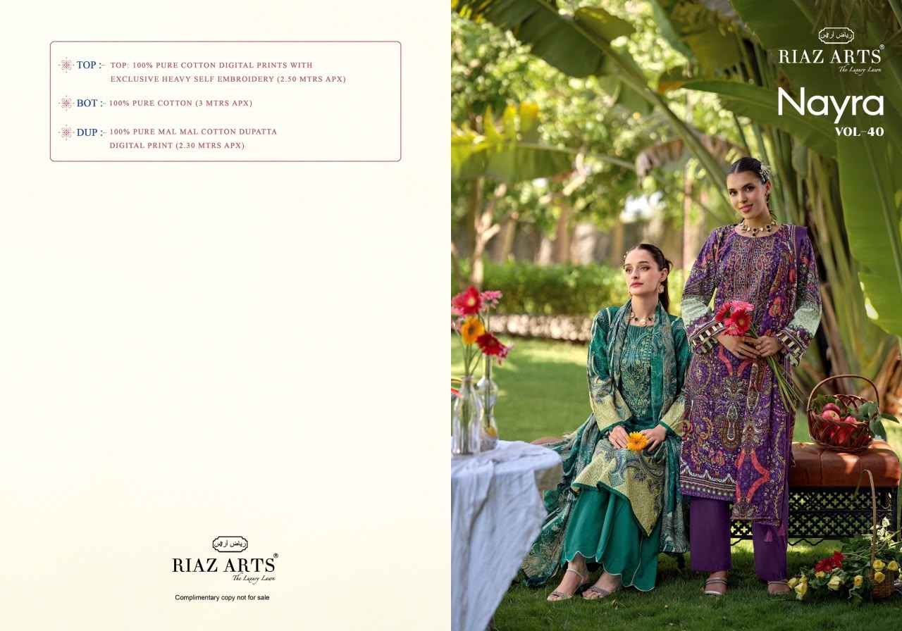 Riaz Arts Nayra Vol 40 Cotton Suits Price | Surat Cloth Market Wholesale