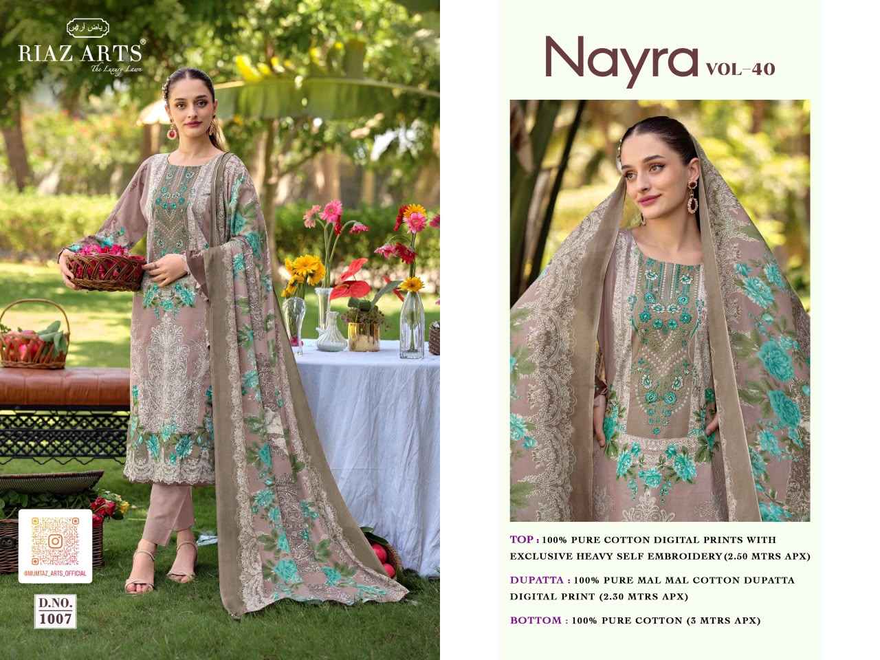 Riaz Arts Nayra Vol 40 Cotton Suits Price | Surat Cloth Market Wholesale