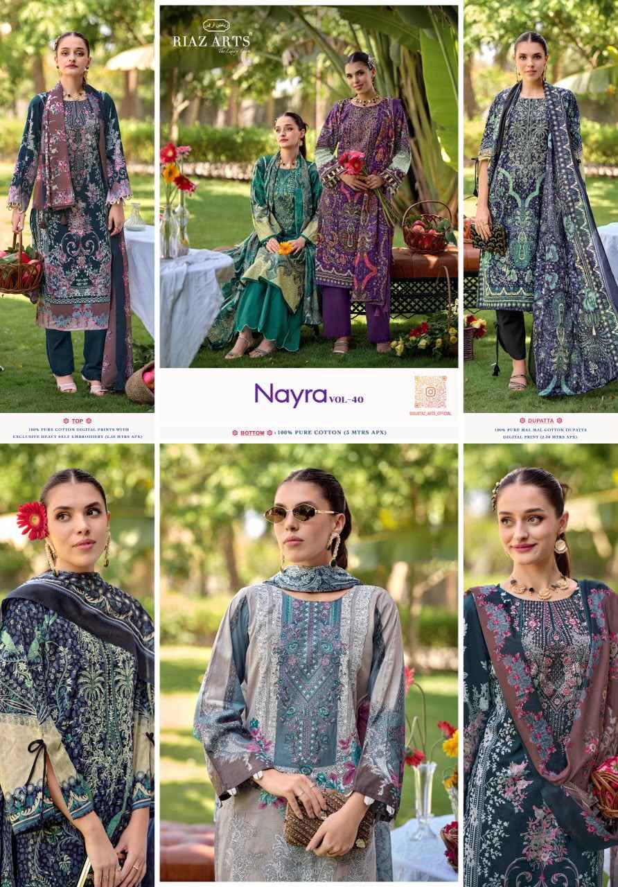 Riaz Arts Nayra Vol 40 Cotton Suits Price | Surat Cloth Market Wholesale