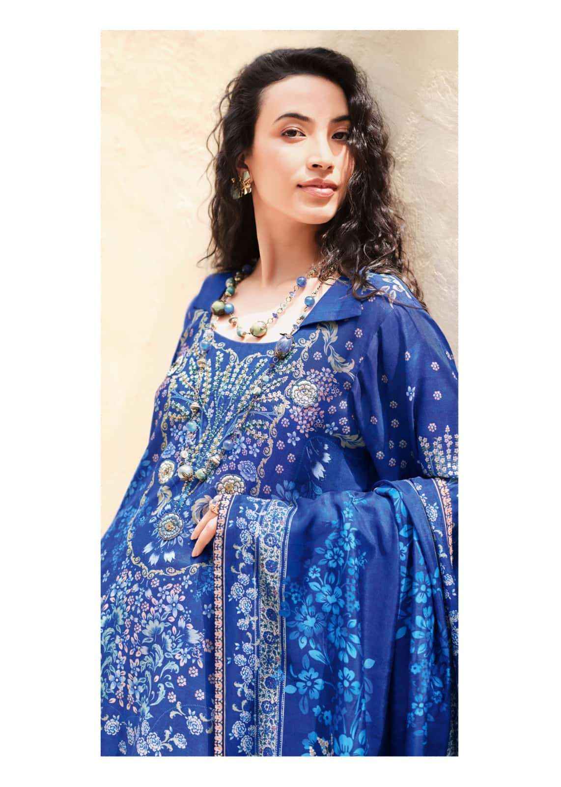 Sanaz Nazaara Digital Printed Exclusive Muslin Dress Material _ Wholesale Factory Rate ( 5 Pcs Catalog )