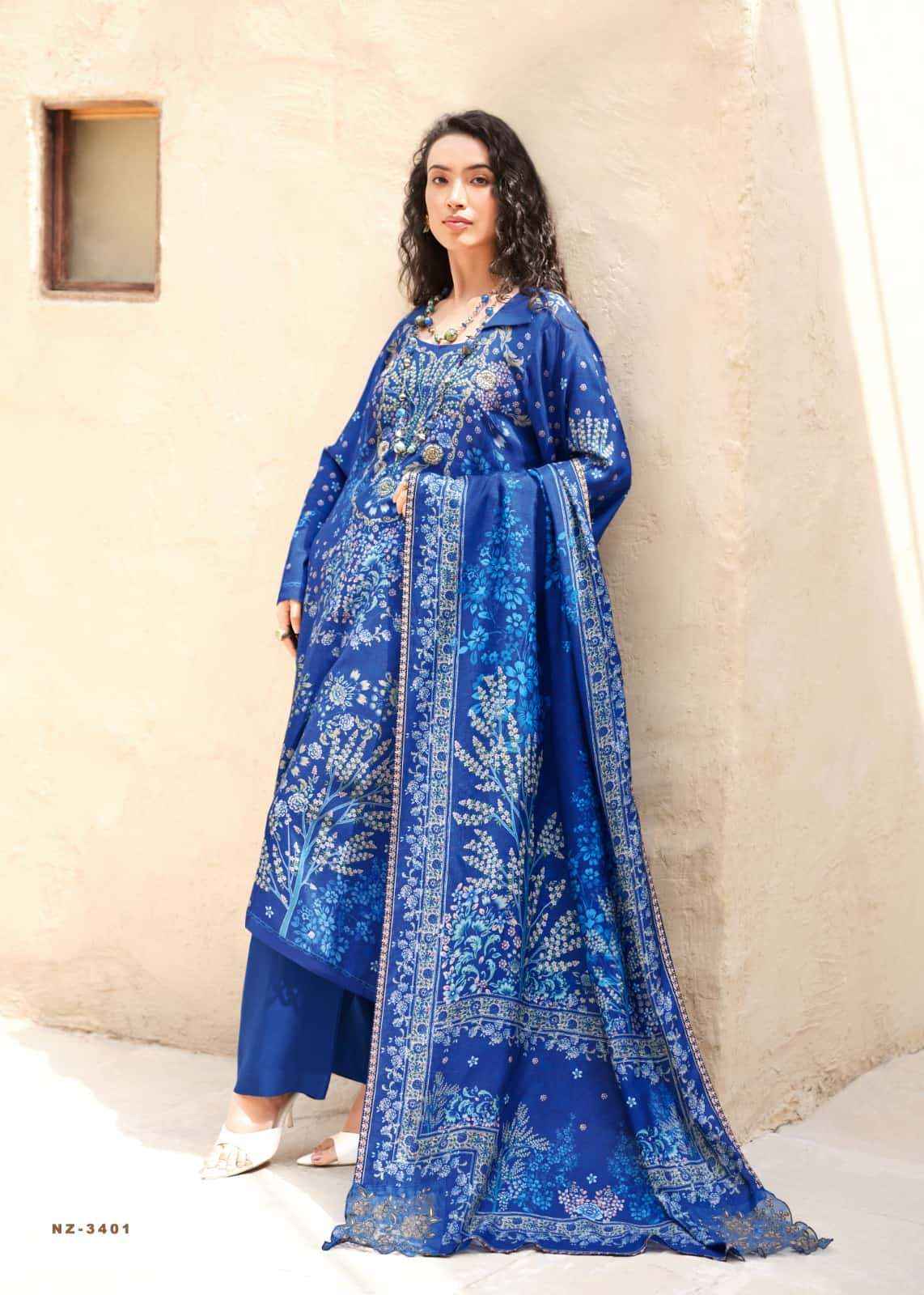 Sanaz Nazaara Digital Printed Exclusive Muslin Dress Material _ Wholesale Factory Rate ( 5 Pcs Catalog )