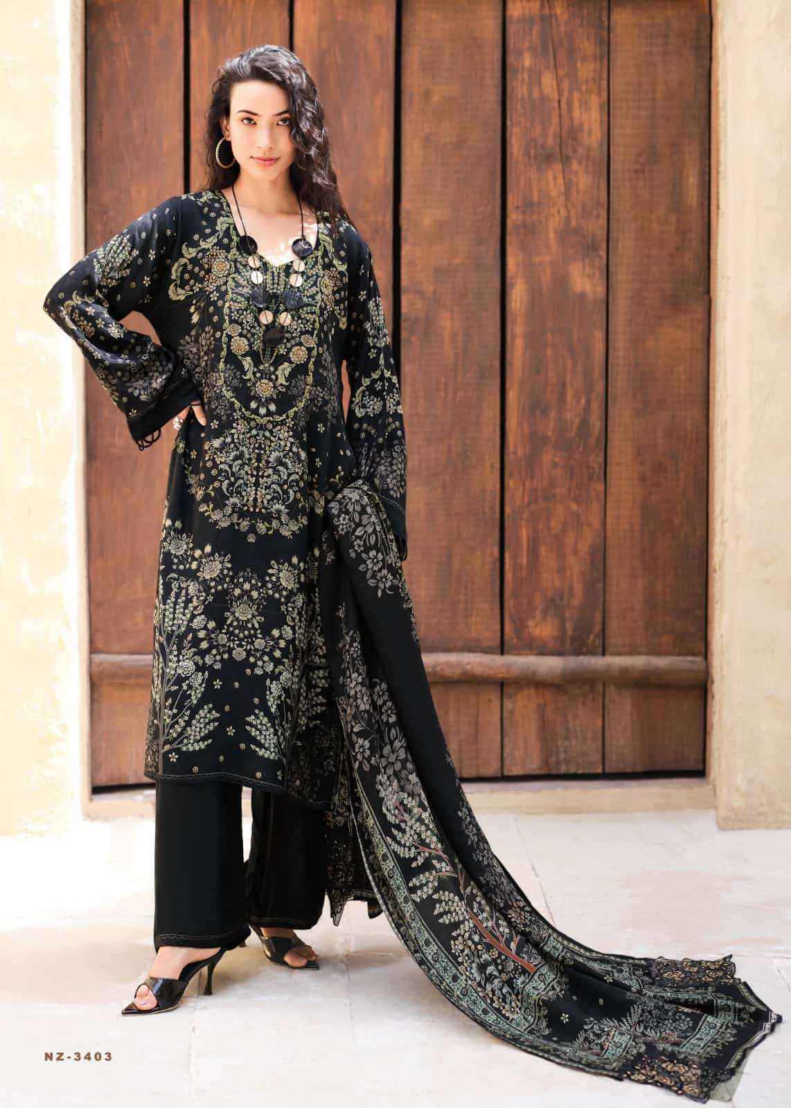 Sanaz Nazaara Digital Printed Exclusive Muslin Dress Material _ Wholesale Factory Rate ( 5 Pcs Catalog )