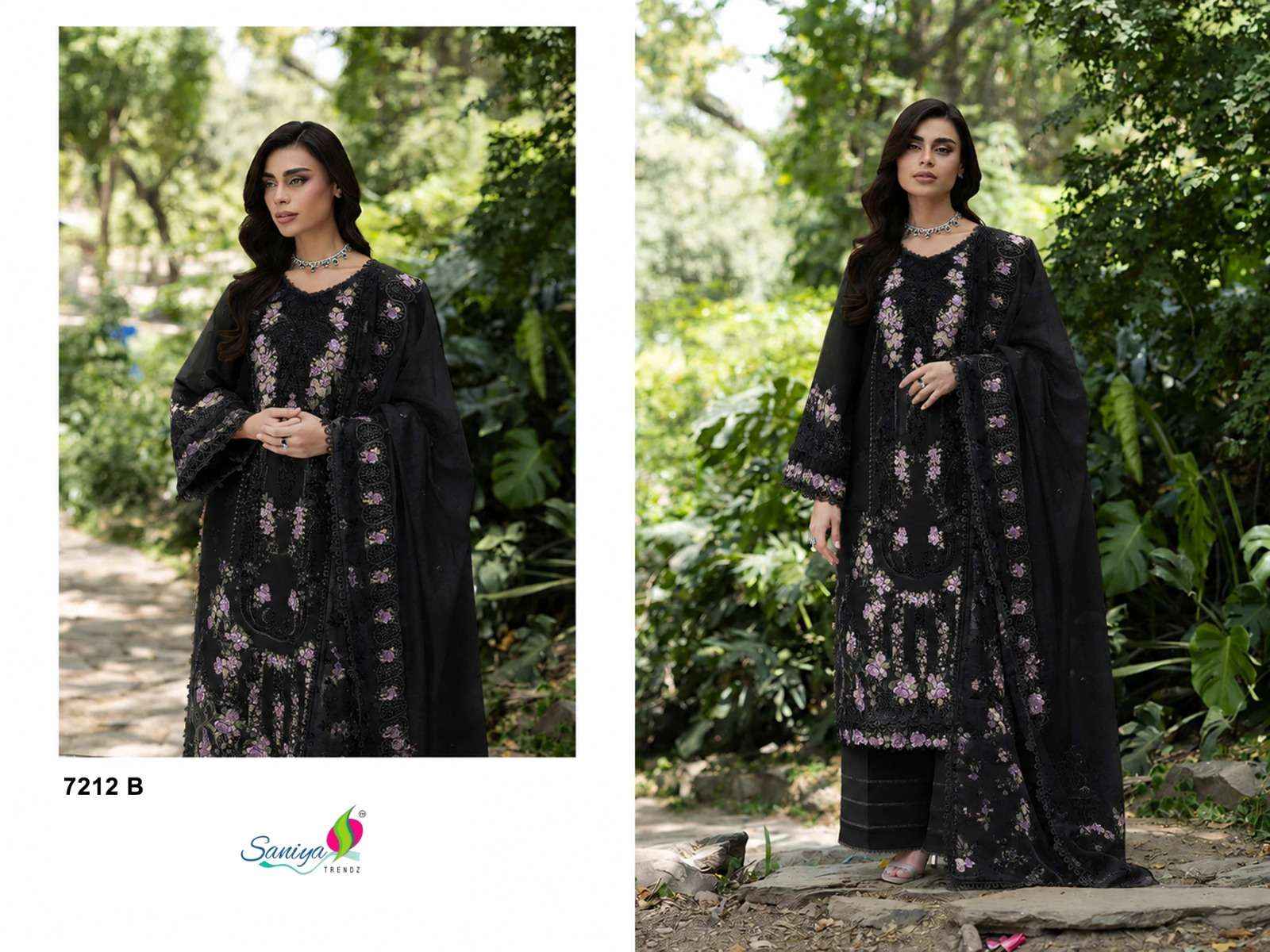 Saniya Trendz 7212 Abcd Exclusive Pakistani Dress Material _ Wholesale Factory Rate ( 4 Pcs Catalog )