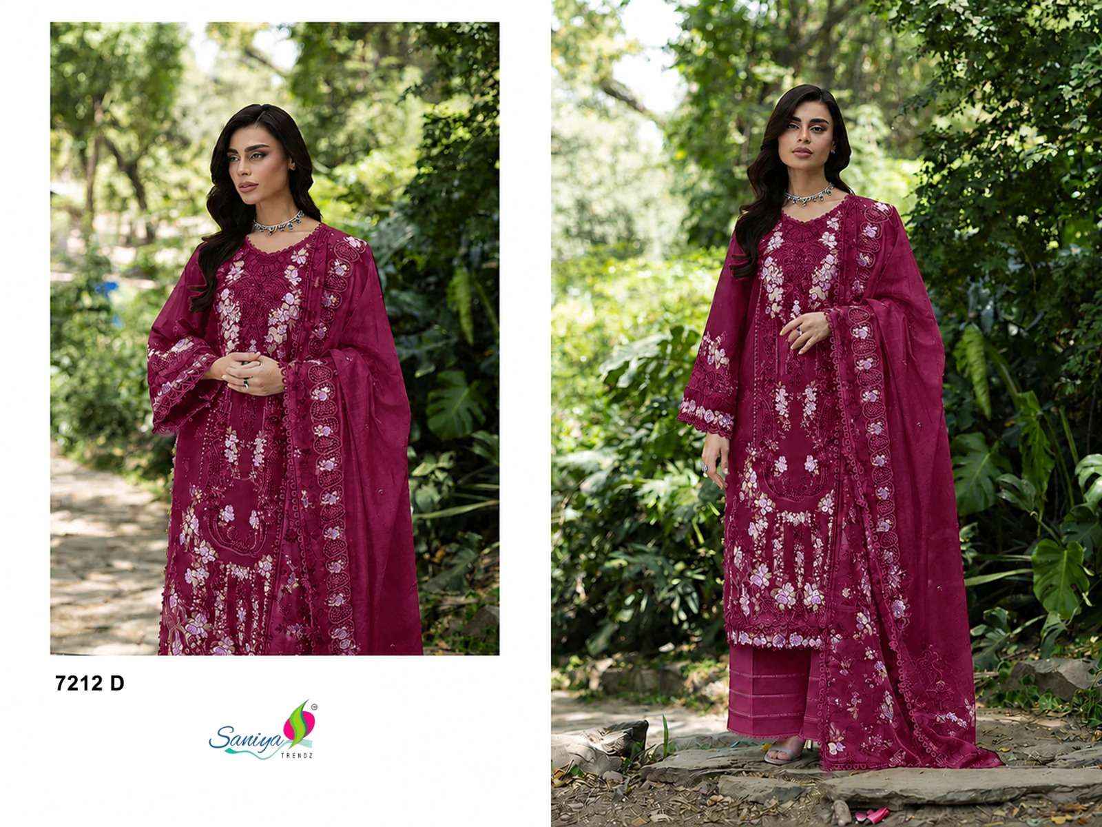 Saniya Trendz 7212 Abcd Exclusive Pakistani Dress Material _ Wholesale Factory Rate ( 4 Pcs Catalog )
