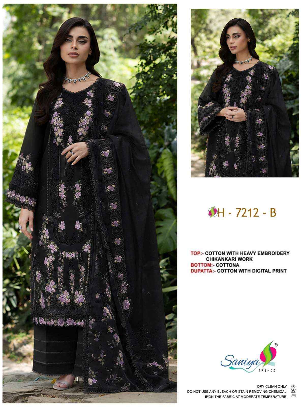 Saniya Trendz 7212 Abcd Exclusive Pakistani Dress Material _ Wholesale Factory Rate ( 4 Pcs Catalog )