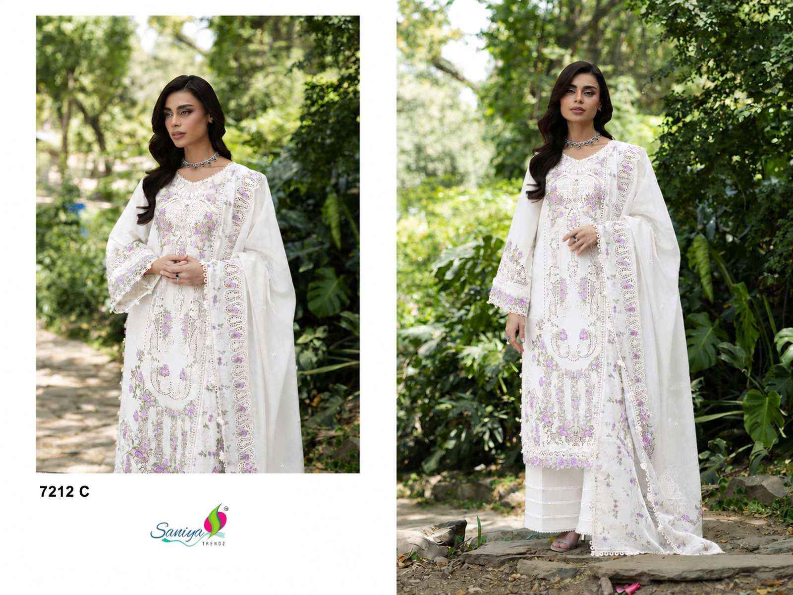 Saniya Trendz 7212 Abcd Exclusive Pakistani Dress Material _ Wholesale Factory Rate ( 4 Pcs Catalog )