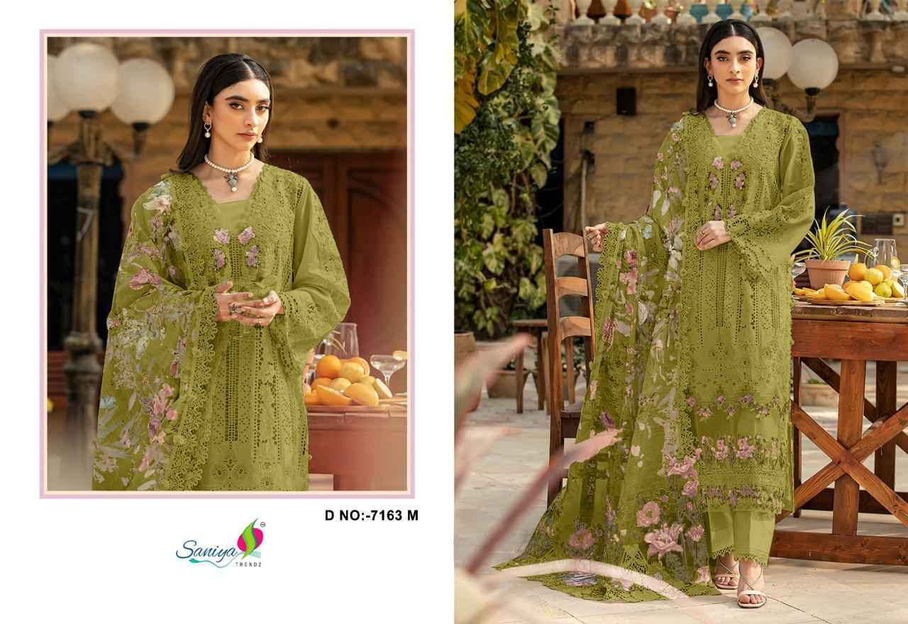 Saniya Trendz D No 7163 Cotton Dress Material - Wholesale Textile Market ( 4 pcs Catalog )