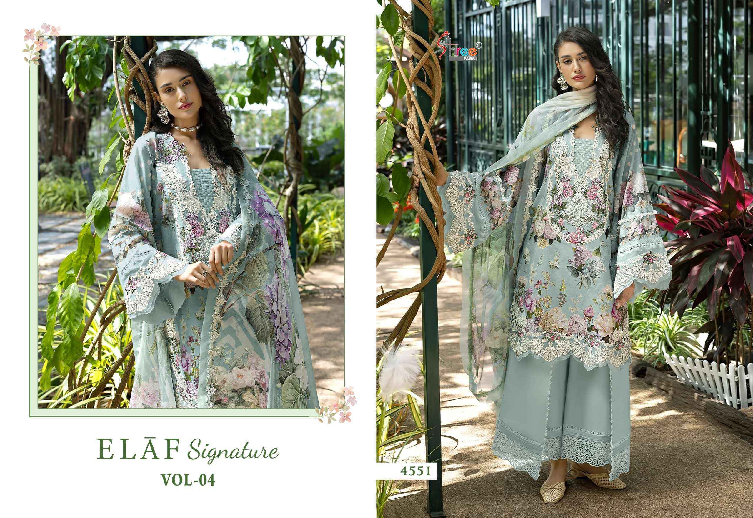 Shree Fabs Elaf Signature Vol 4 Cotton Dress Material _ Wholesale Factory Rate ( 8 Pcs Catalog )