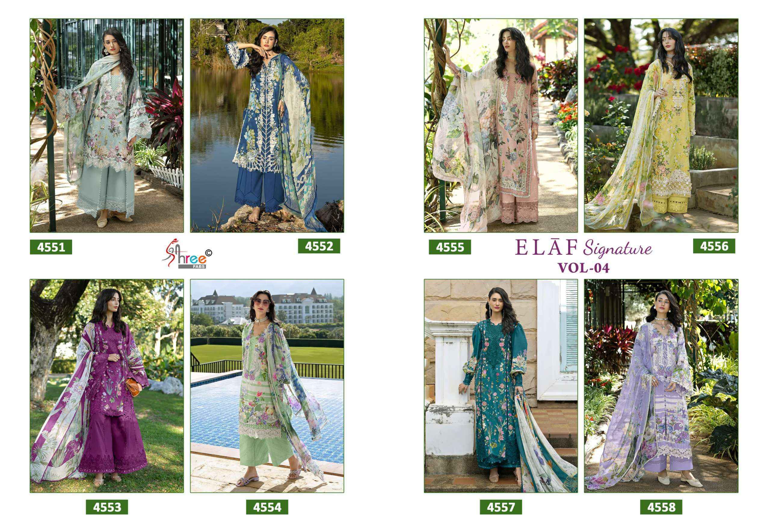 Shree Fabs Elaf Signature Vol 4 Cotton Dress Material _ Wholesale Factory Rate ( 8 Pcs Catalog )