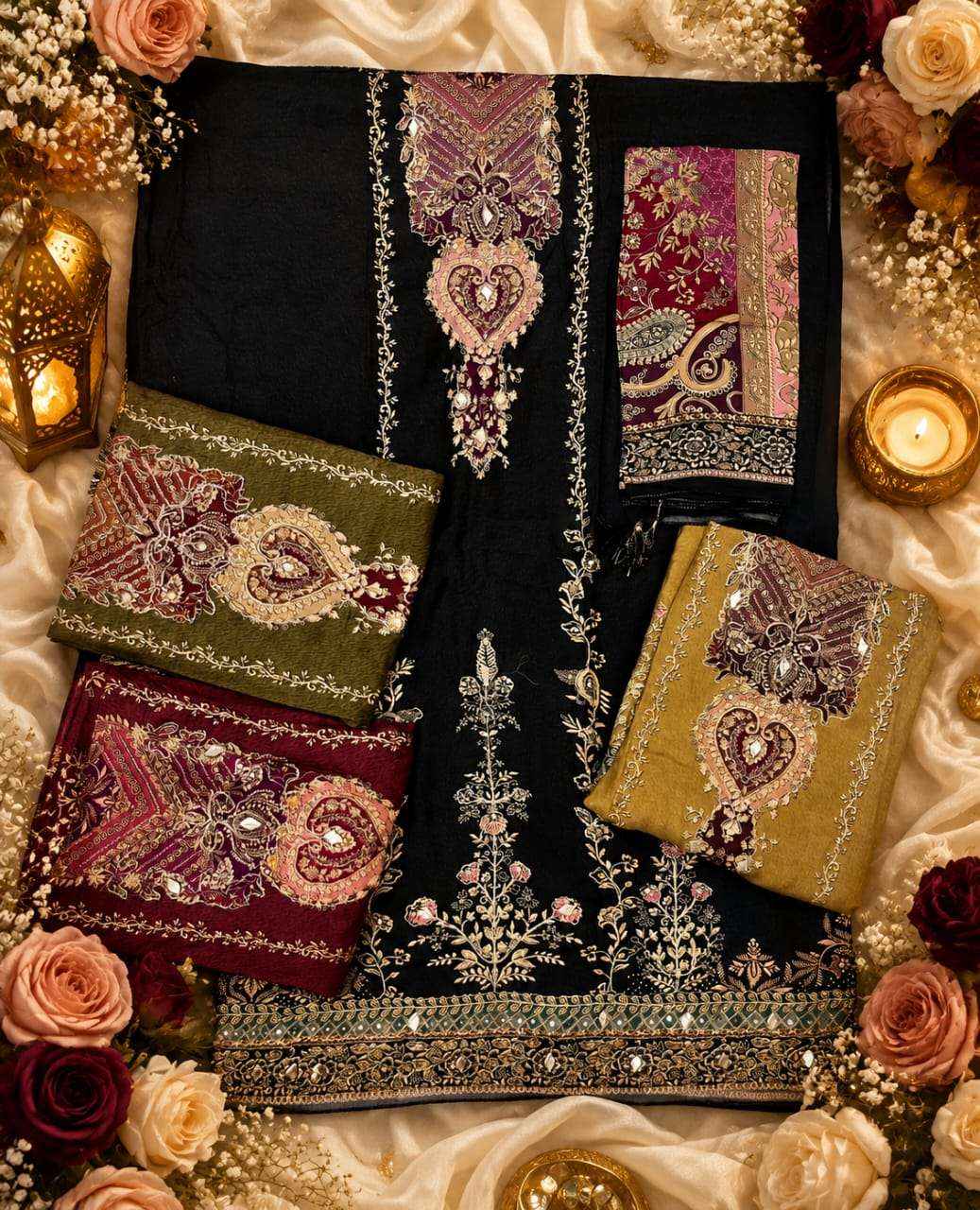 Shree Fabs Kt 398 Abcd Designer Muslin Pakistani Suit Wholesale Price ( 4 Pcs Catalog )