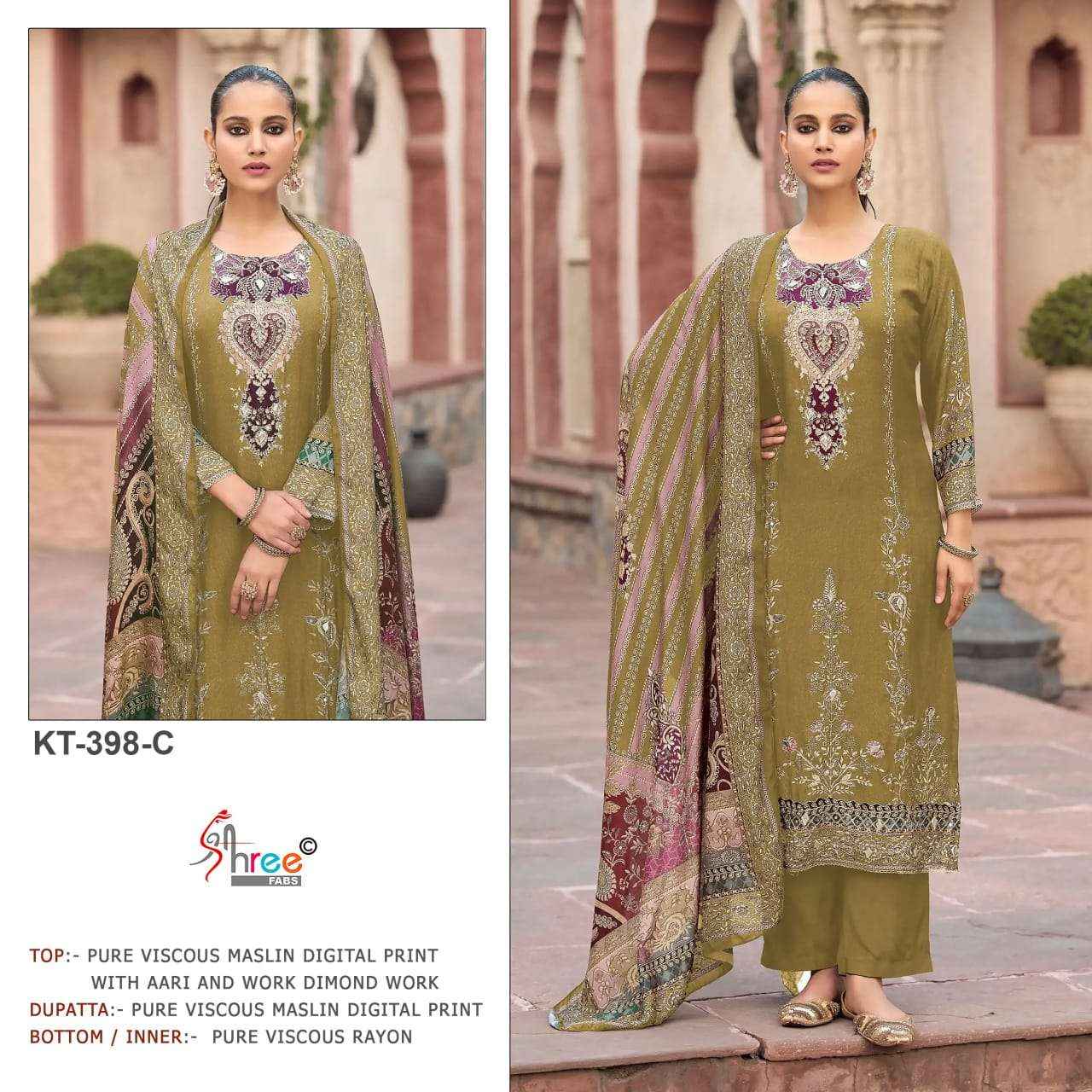 Shree Fabs Kt 398 Abcd Designer Muslin Pakistani Suit Wholesale Price ( 4 Pcs Catalog )
