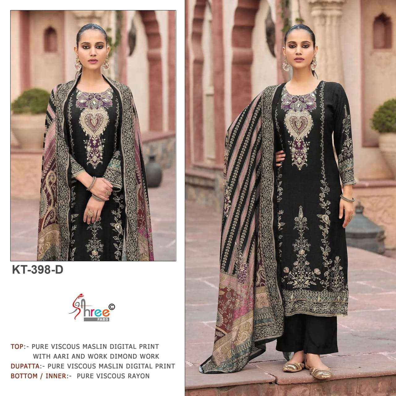 Shree Fabs Kt 398 Abcd Designer Muslin Pakistani Suit Wholesale Price ( 4 Pcs Catalog )