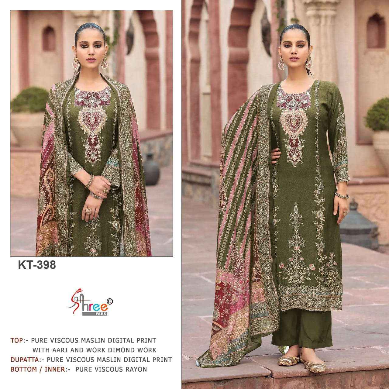 Shree Fabs Kt 398 Abcd Designer Muslin Pakistani Suit Wholesale Price ( 4 Pcs Catalog )