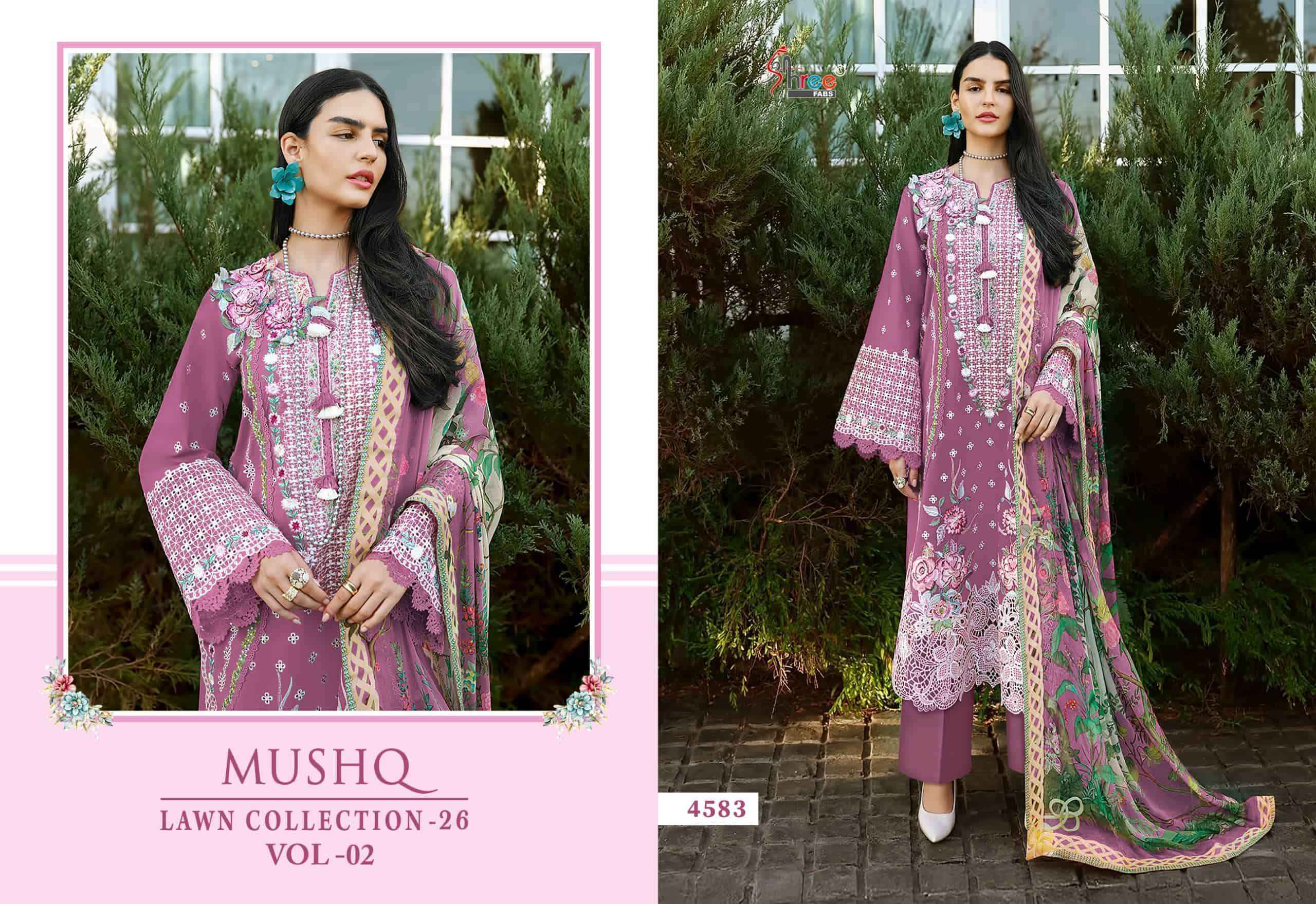 Shree Fabs Mushq Lawn Collection 26 Vol 2 Pure Cotton Pakistani Suit ( 6 Pcs Catalog )