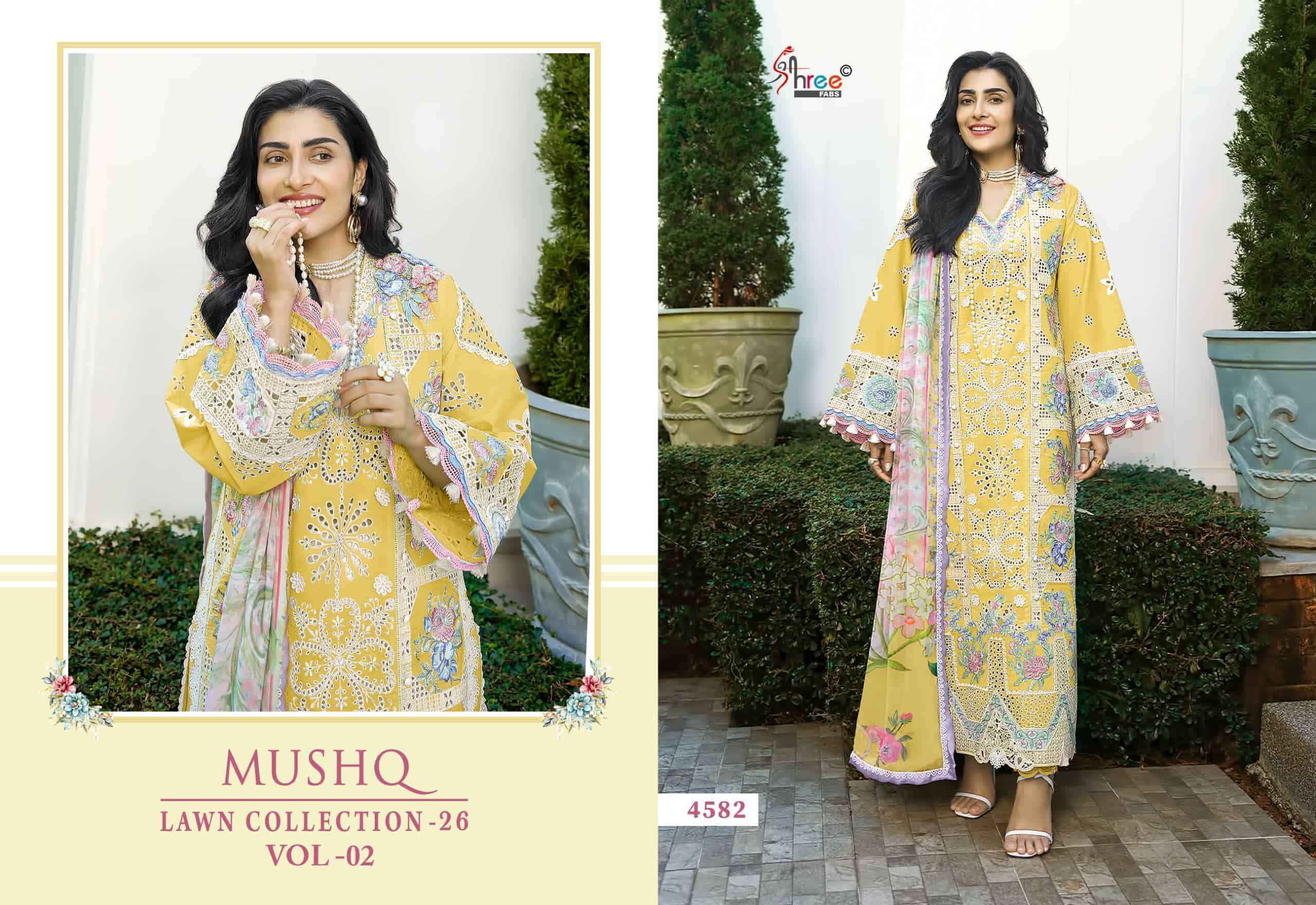 Shree Fabs Mushq Lawn Collection 26 Vol 2 Pure Cotton Pakistani Suit ( 6 Pcs Catalog )