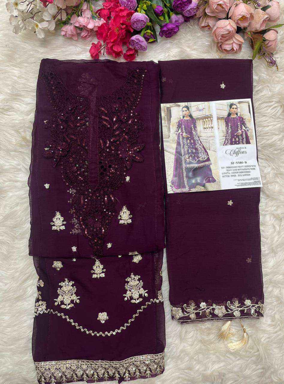 Shree Fabs Sf 5580 Colors Partywear Style Pakistani Dress Material _ Wholesale Factory Rate ( 4 Pcs Catalog )