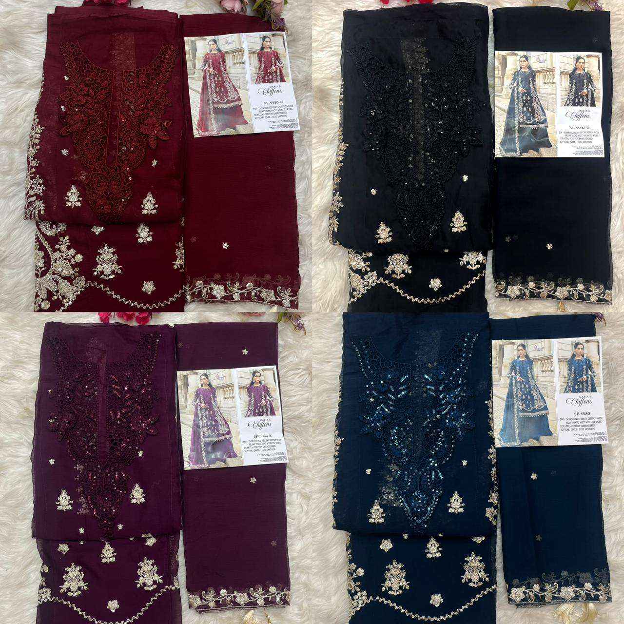 Shree Fabs Sf 5580 Colors Partywear Style Pakistani Dress Material _ Wholesale Factory Rate ( 4 Pcs Catalog )