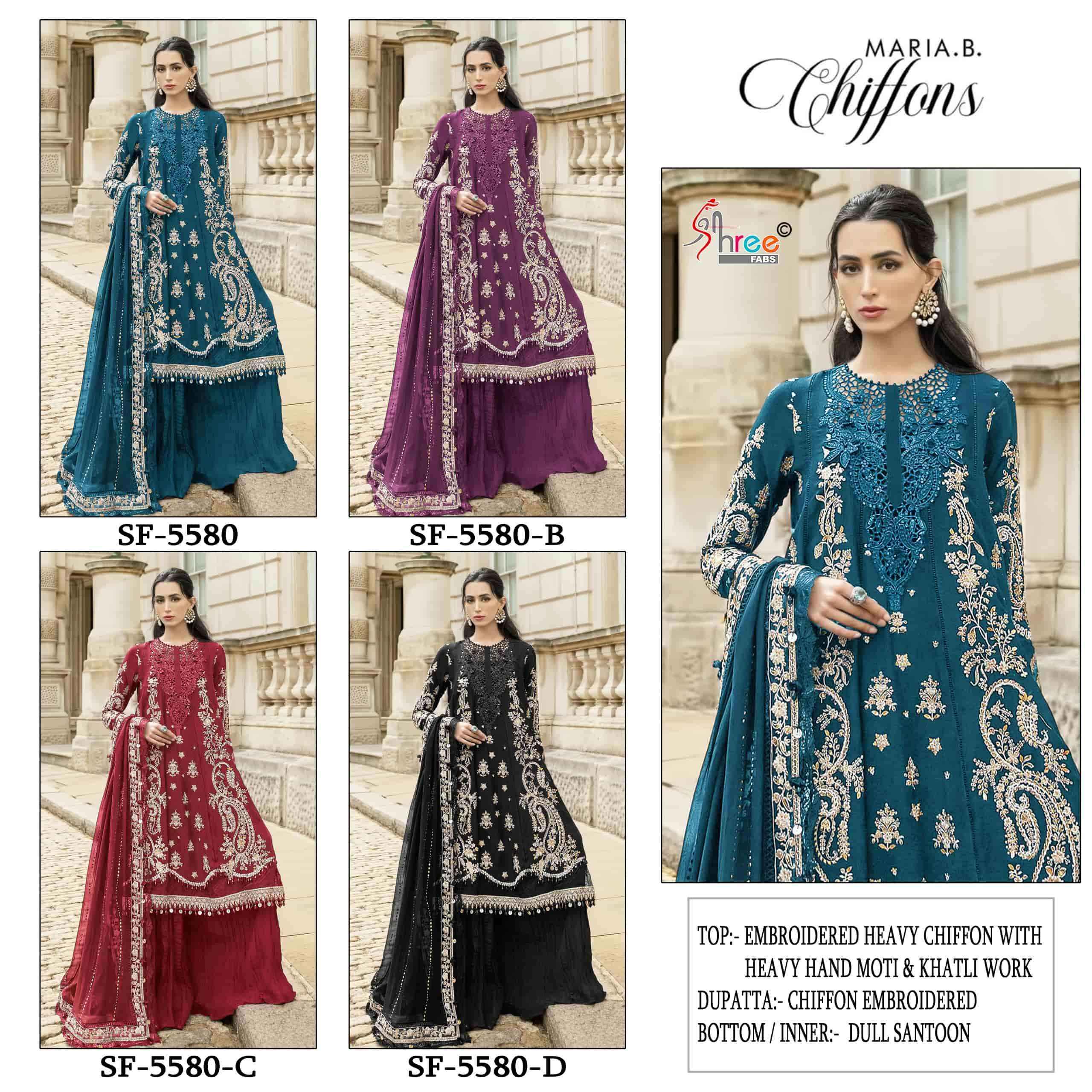 Shree Fabs Sf 5580 Colors Partywear Style Pakistani Dress Material _ Wholesale Factory Rate ( 4 Pcs Catalog )