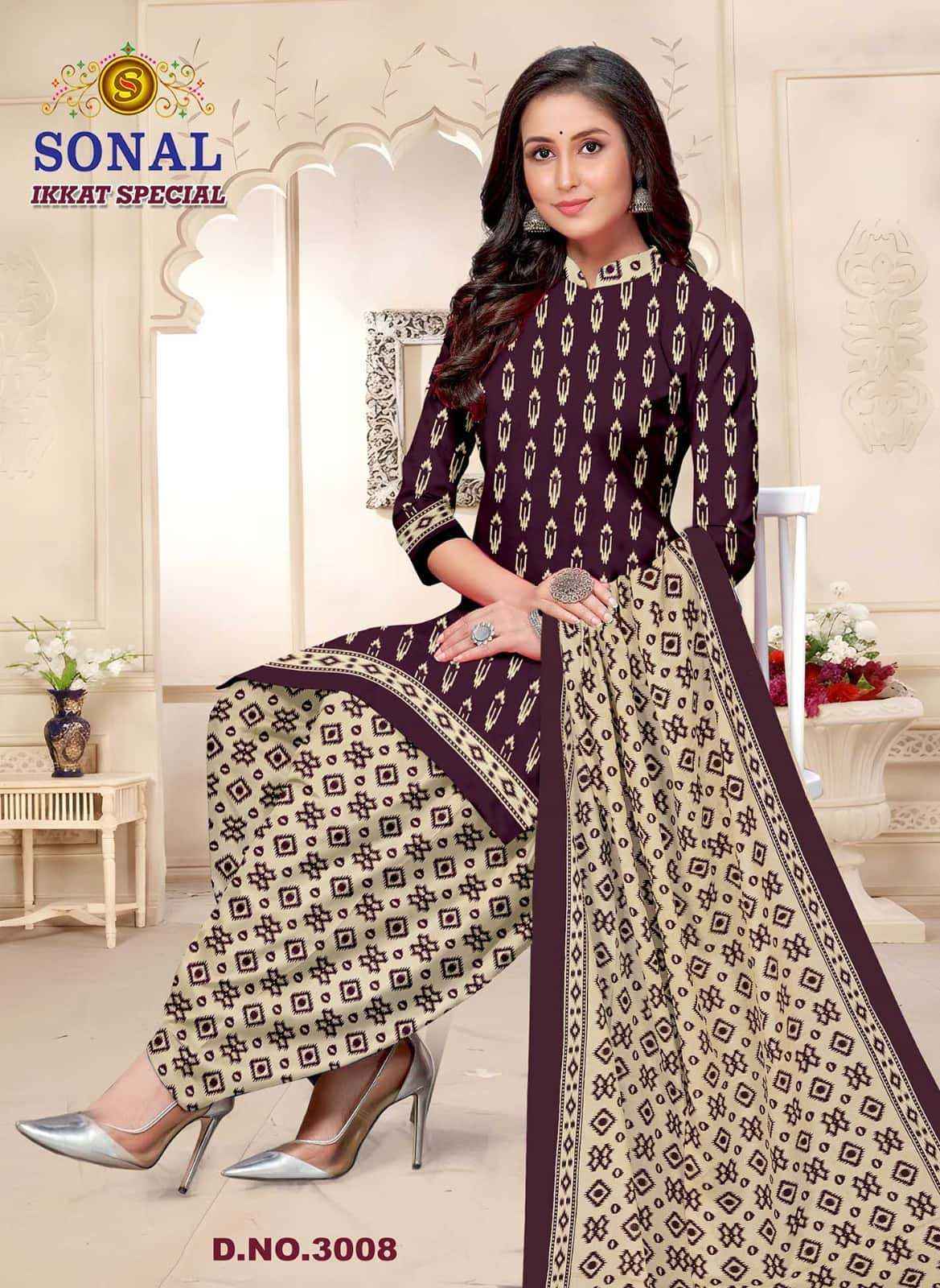 Sonal Textile Ikkat Special Vol 3 Pure Cotton Printed Dress _ Wholesale Factory ( 10 Pcs Catalog )