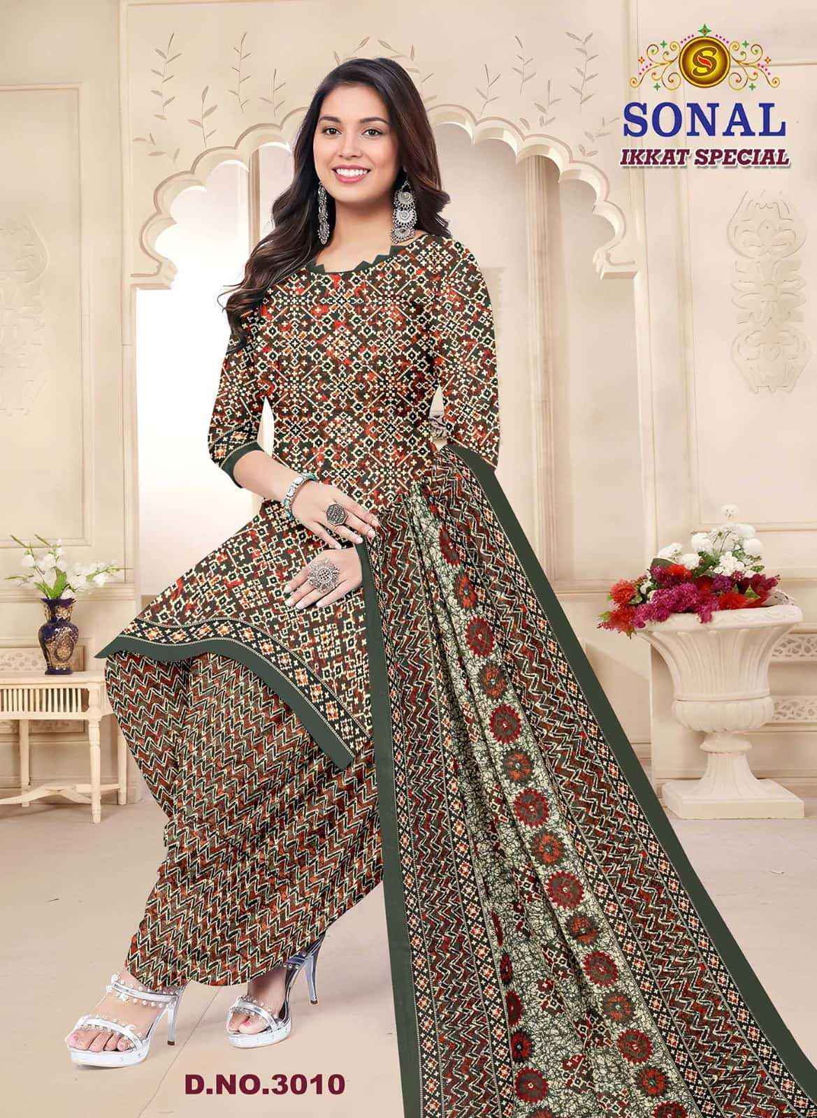 Sonal Textile Ikkat Special Vol 3 Pure Cotton Printed Dress _ Wholesale Factory ( 10 Pcs Catalog )